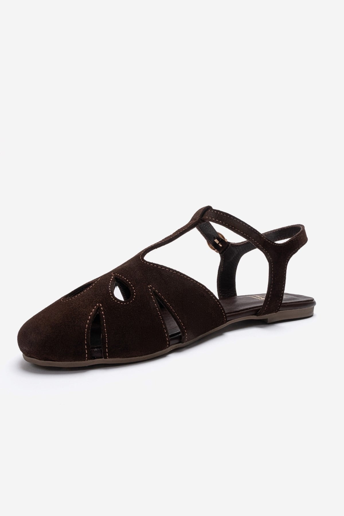 NATHALIE - Brown Genuine Leather Sandal (Women)
