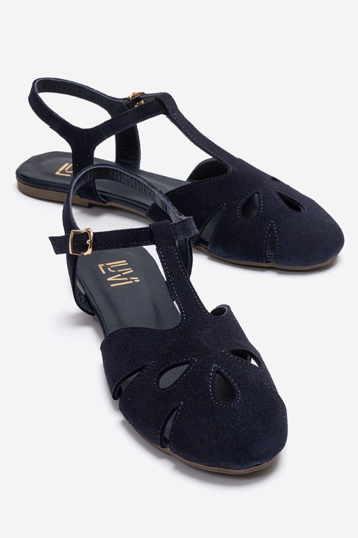 NATHALIE - Navy Genuine Leather Sandal (Women)