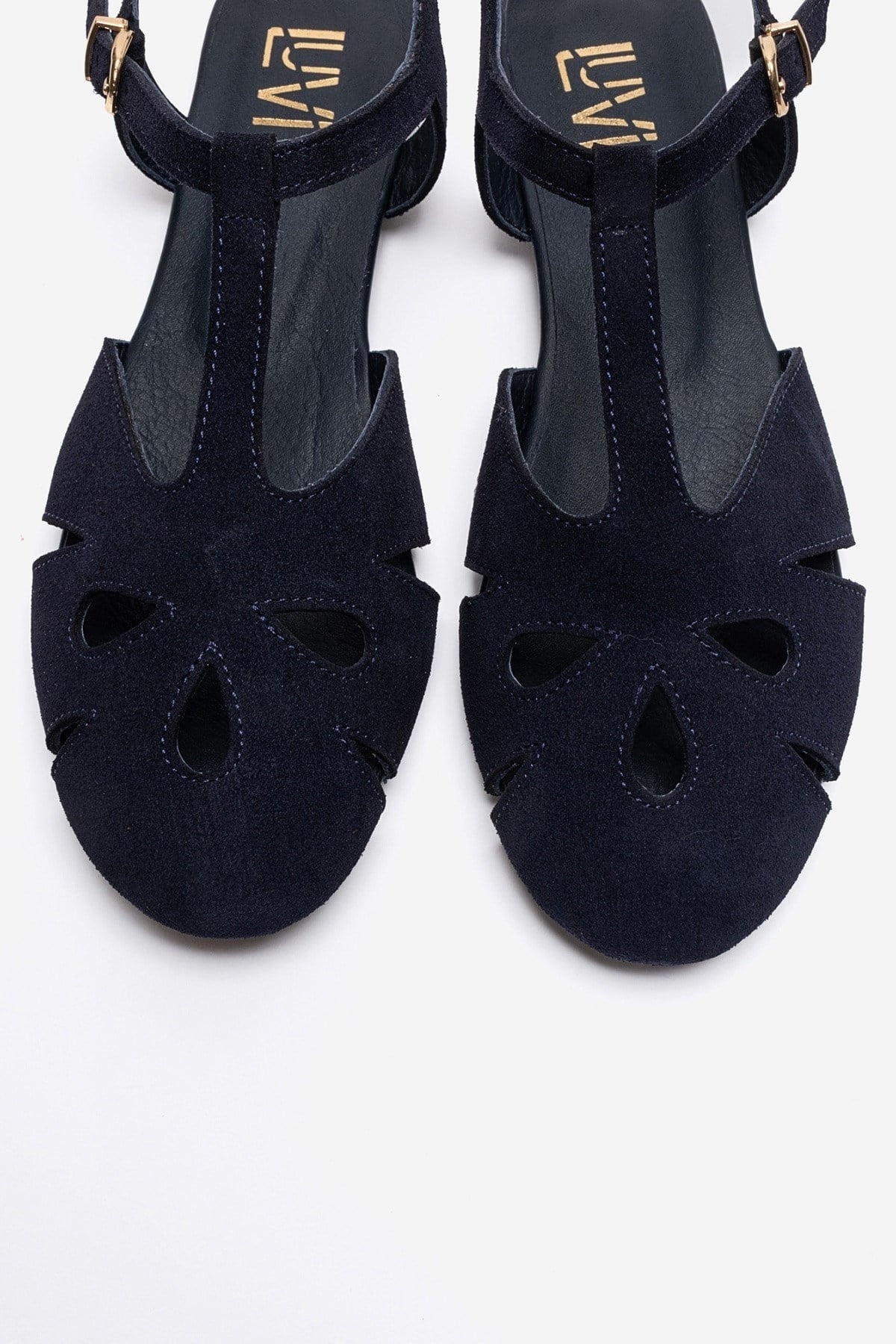 NATHALIE - Navy Genuine Leather Sandal (Women)