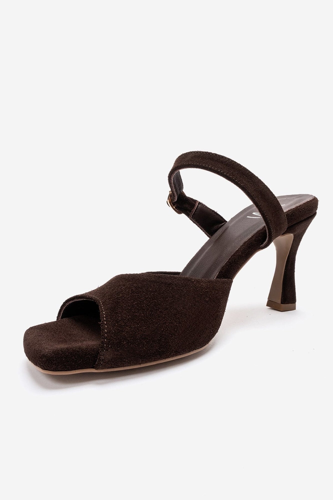 Urael - Brown Suede Genuine Leather Heeled Sandal (Women)