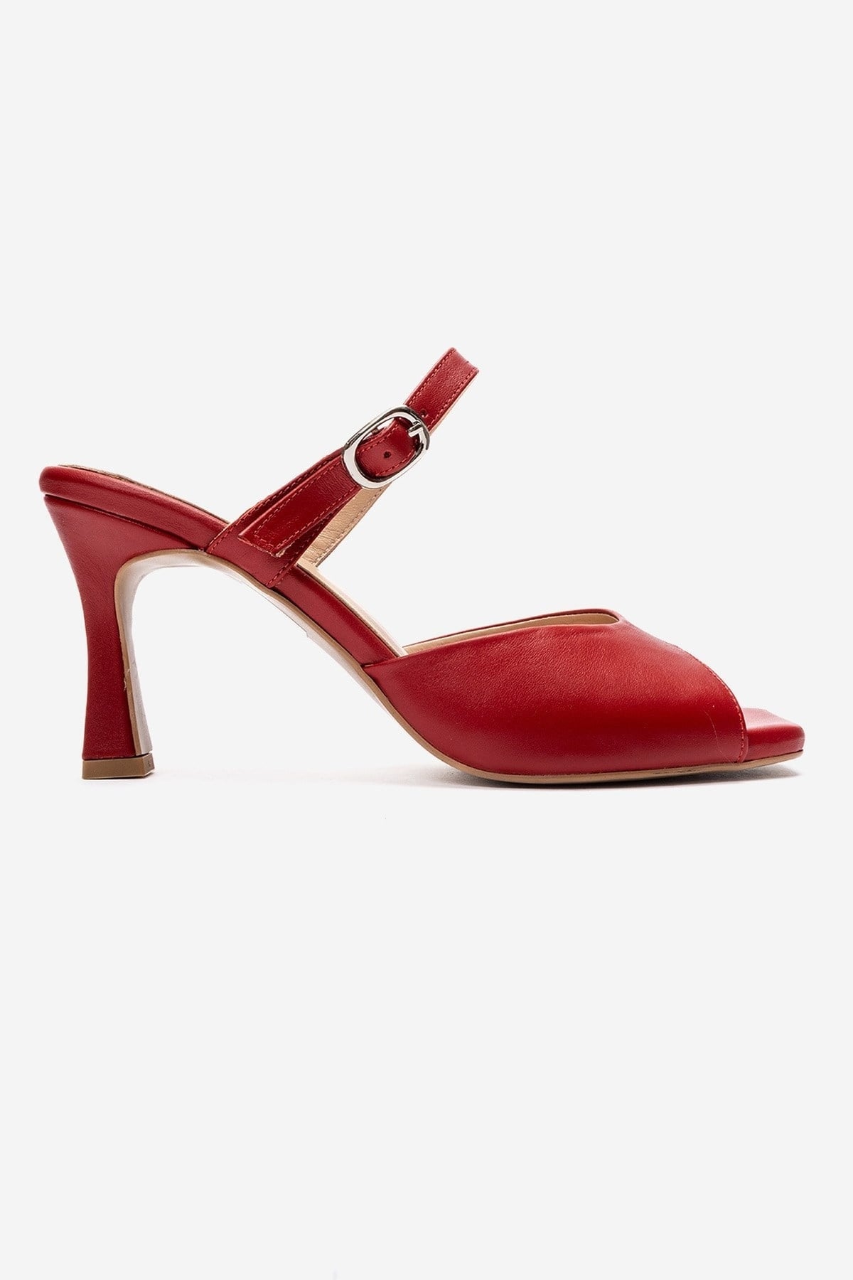 Urael - Red Genuine Leather Heeled Sandal (Women)