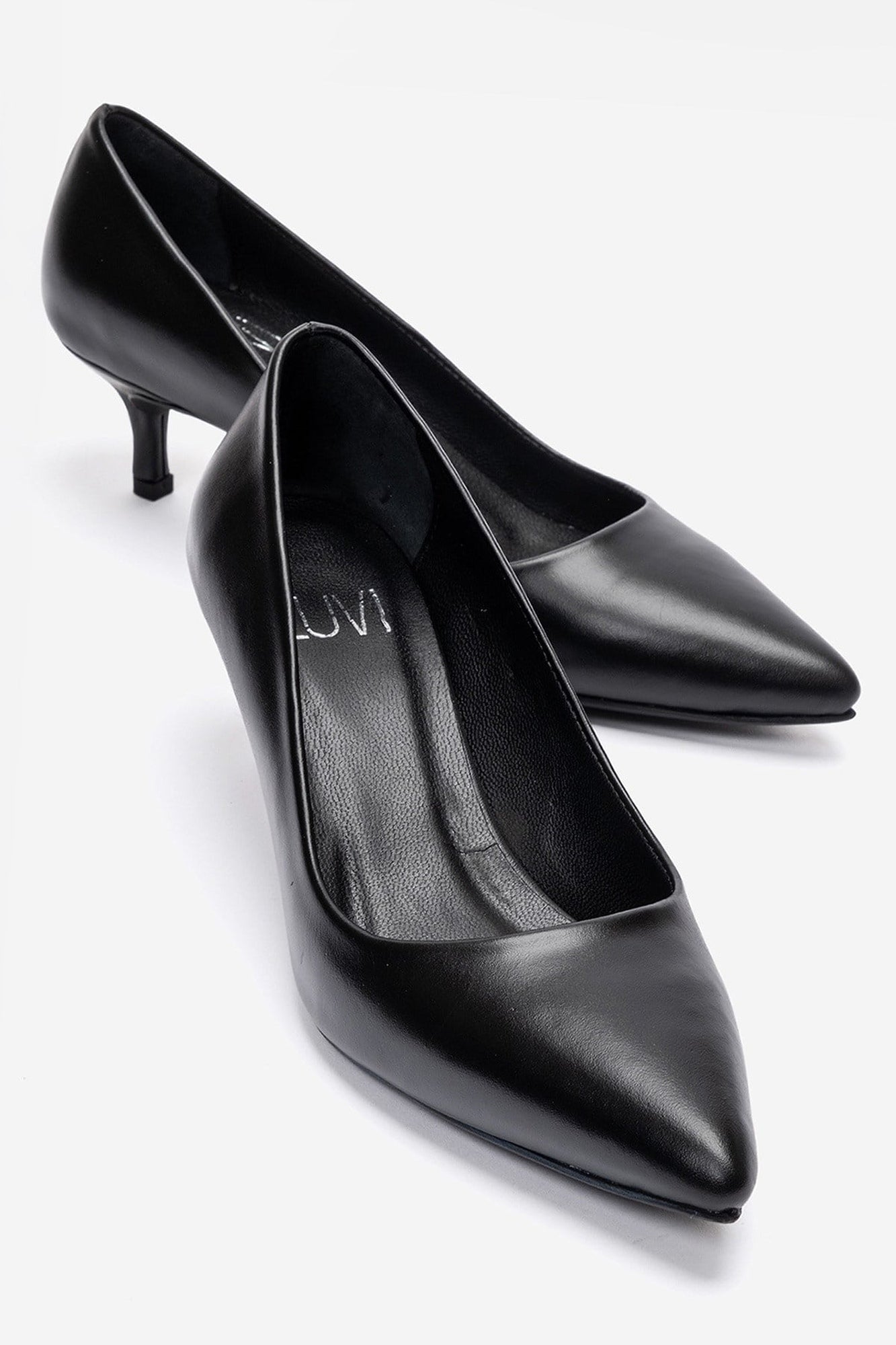 Jalen - Black Genuine Leather Stiletto Pump (Women)