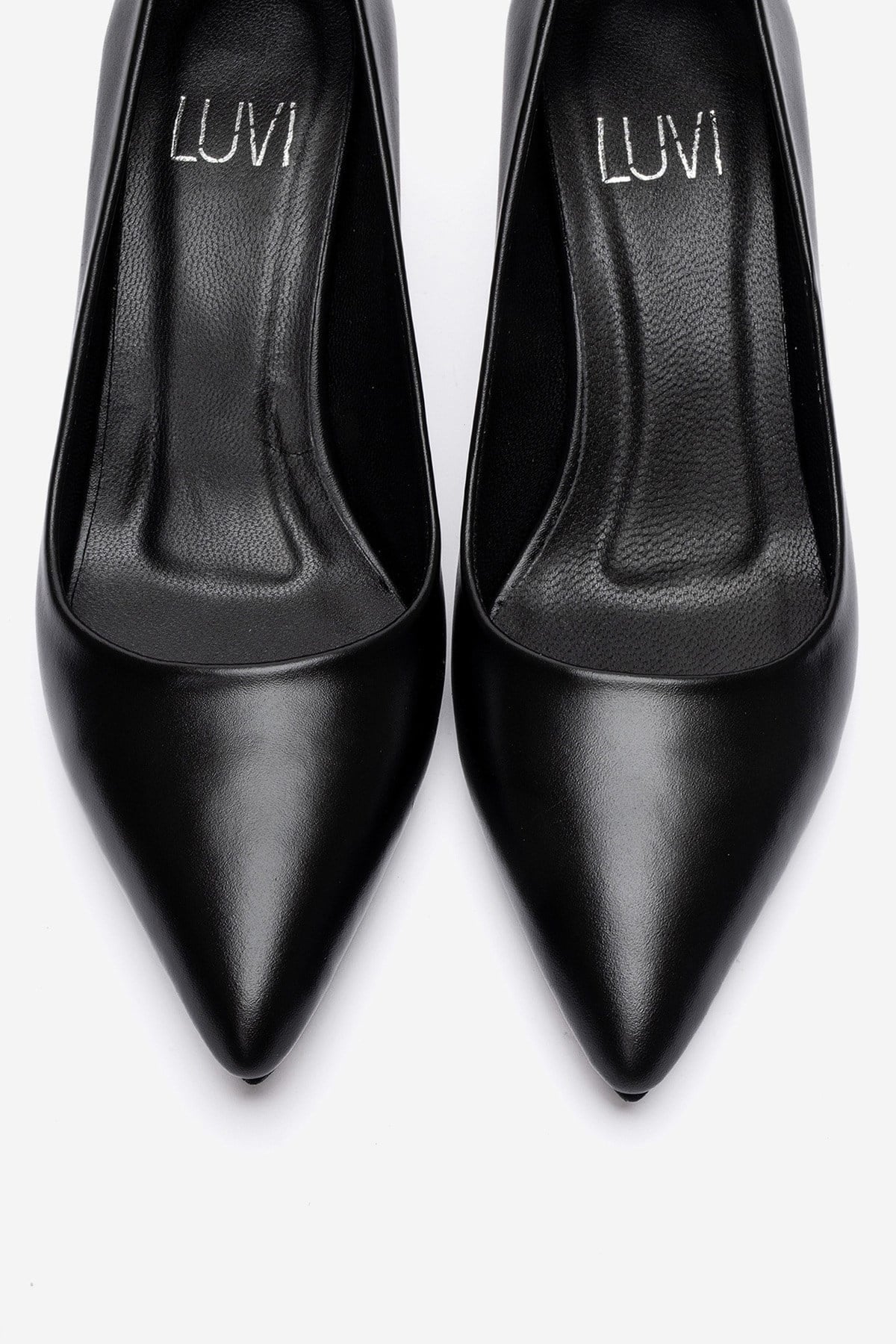 Jalen - Black Genuine Leather Stiletto Pump (Women)