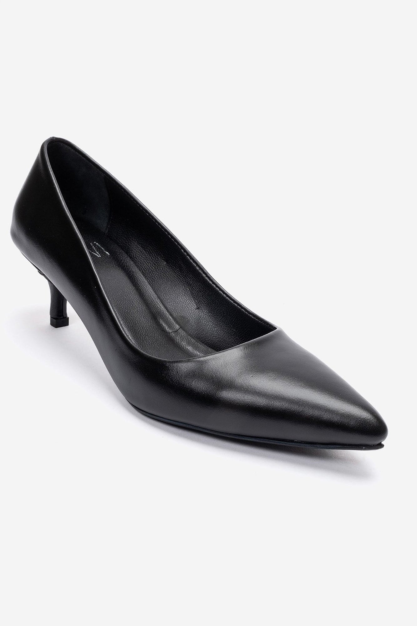 Jalen - Black Genuine Leather Stiletto Pump (Women)