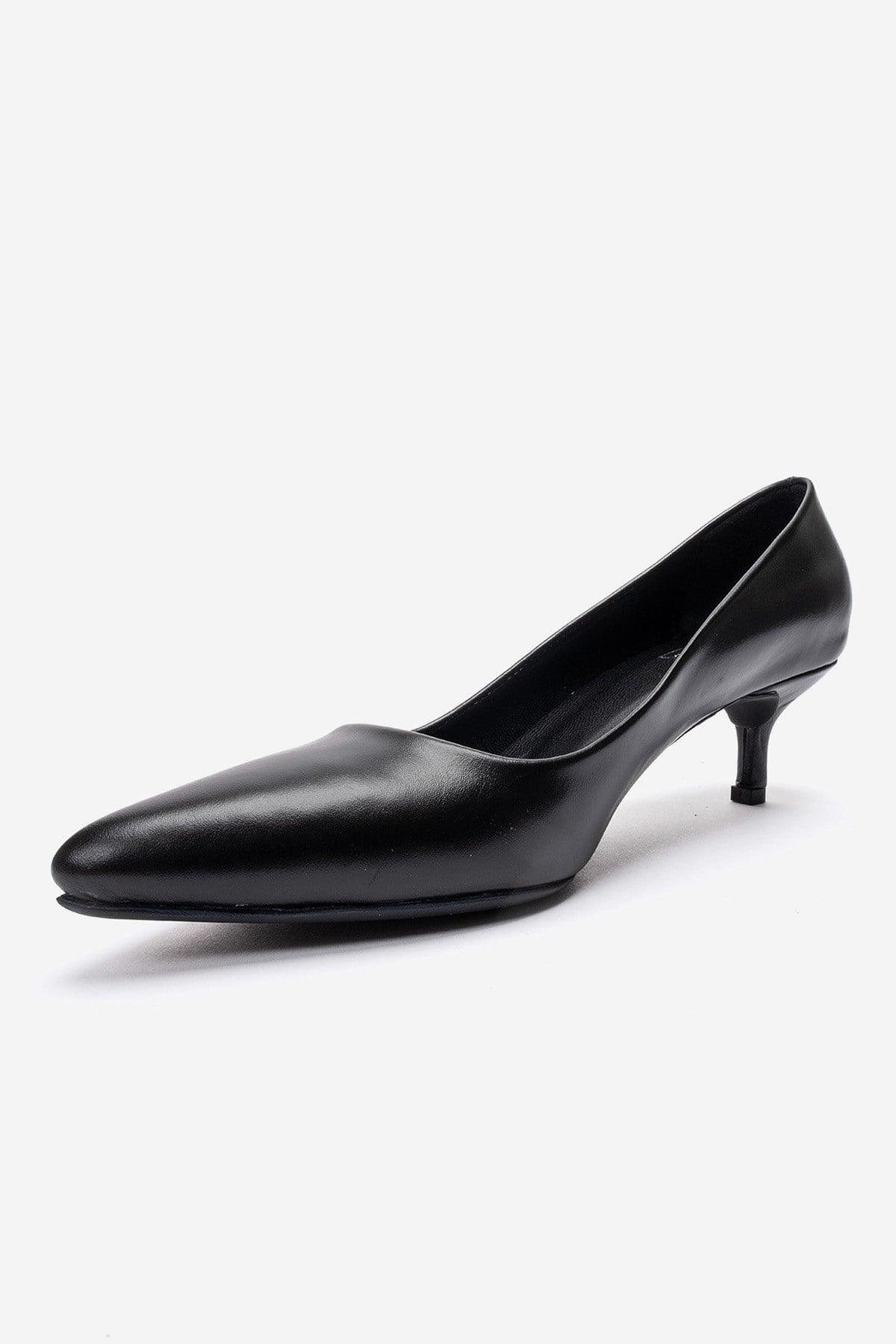 Jalen - Black Genuine Leather Stiletto Pump (Women)