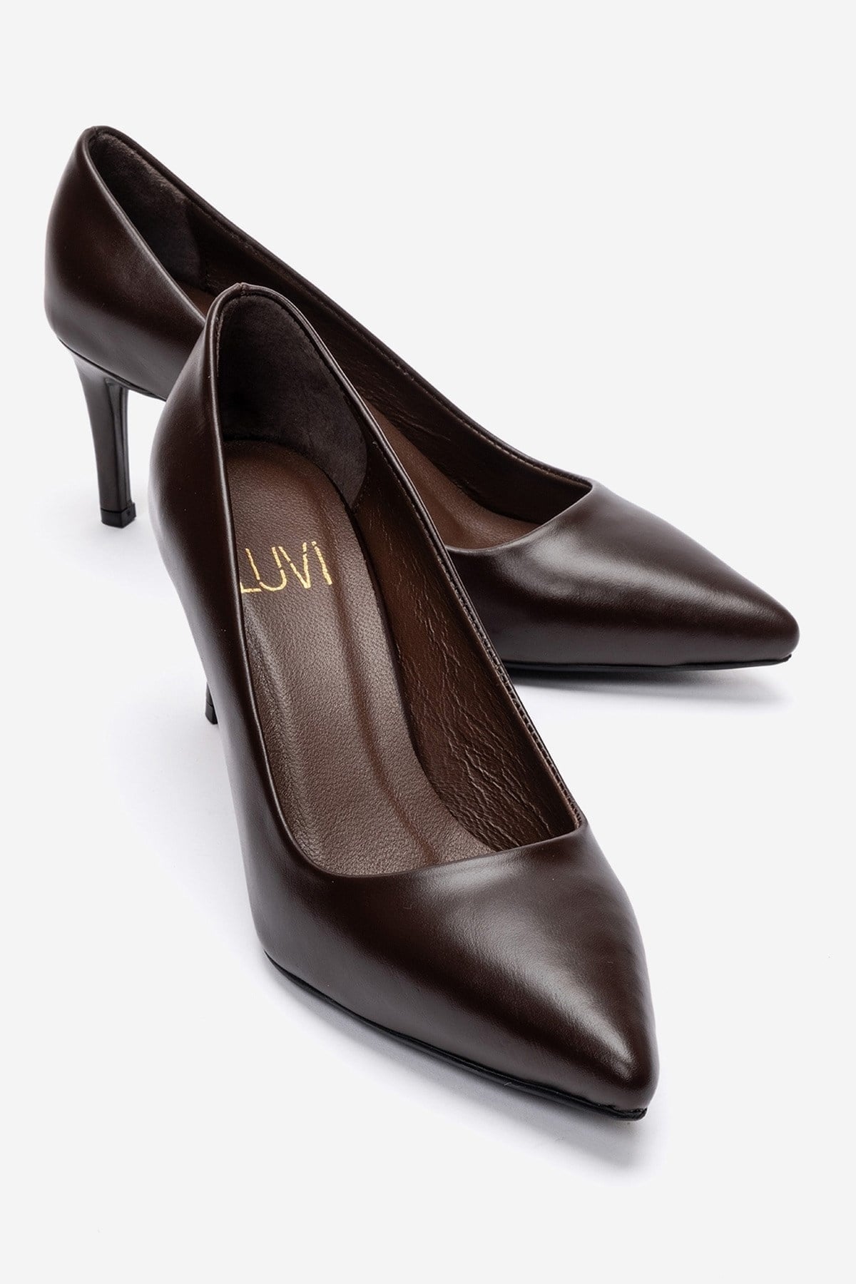 Clyde - Brown Genuine Leather Stiletto Pump (Women)