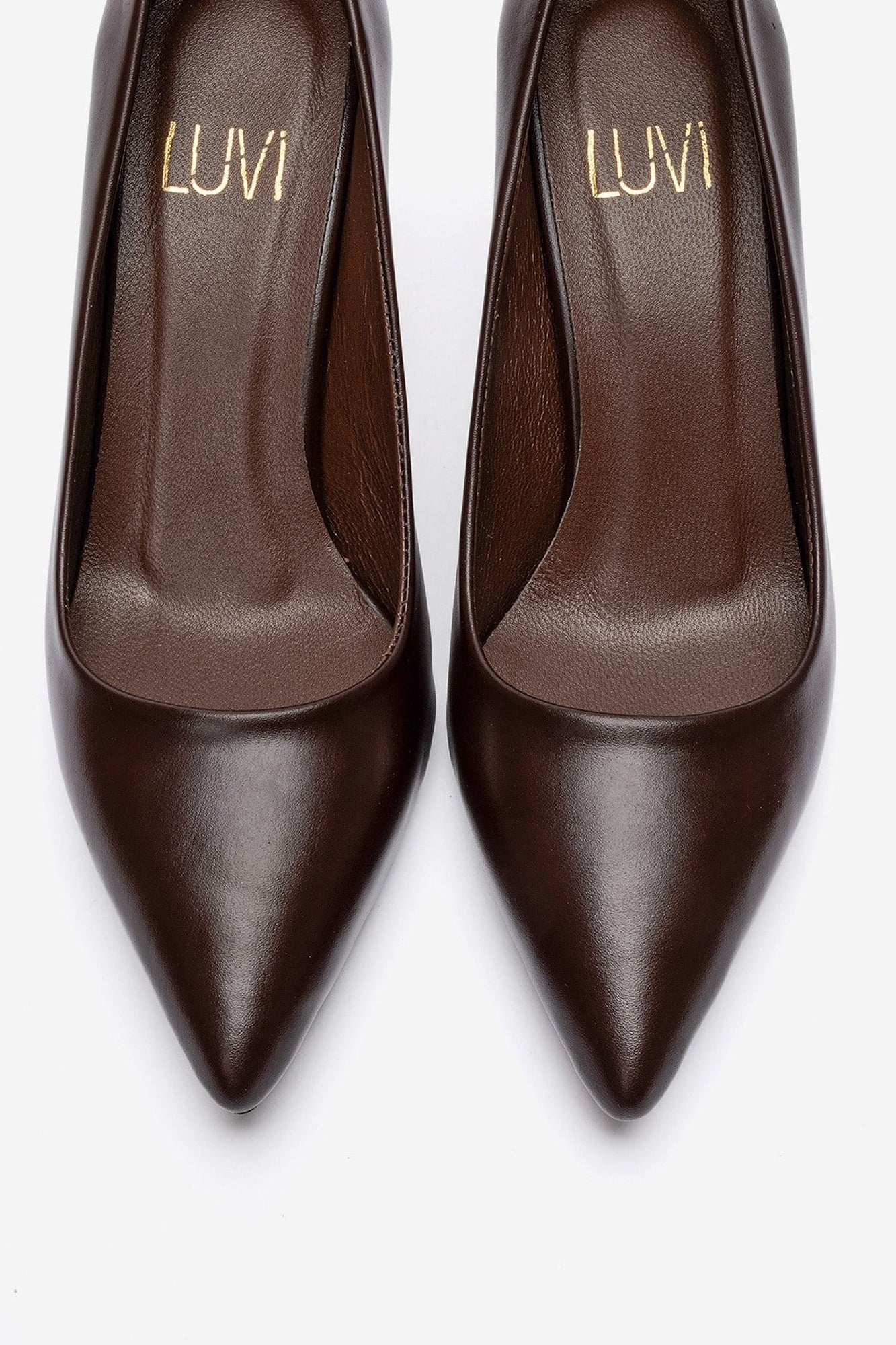 Clyde - Brown Genuine Leather Stiletto Pump (Women)