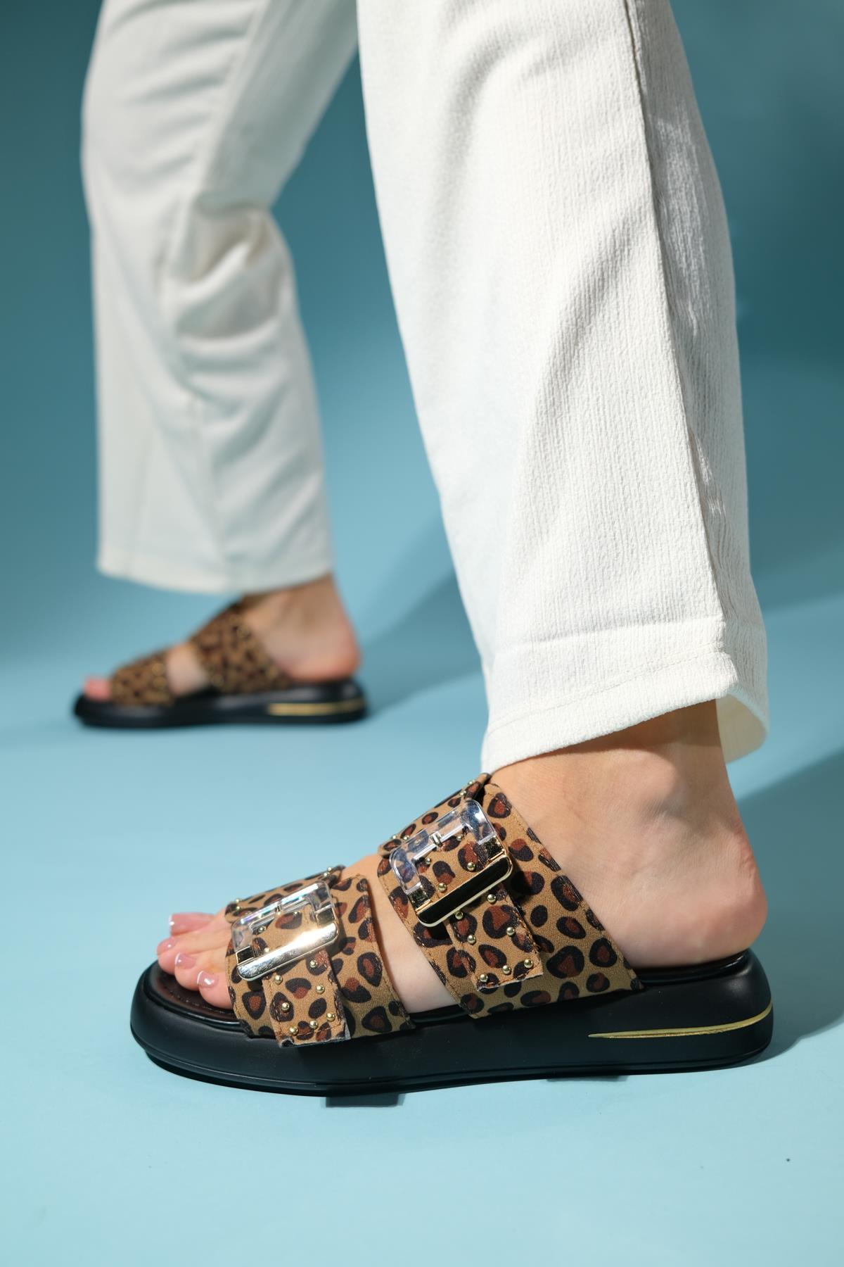 Zley Leopard Buckle Sandal (Women)