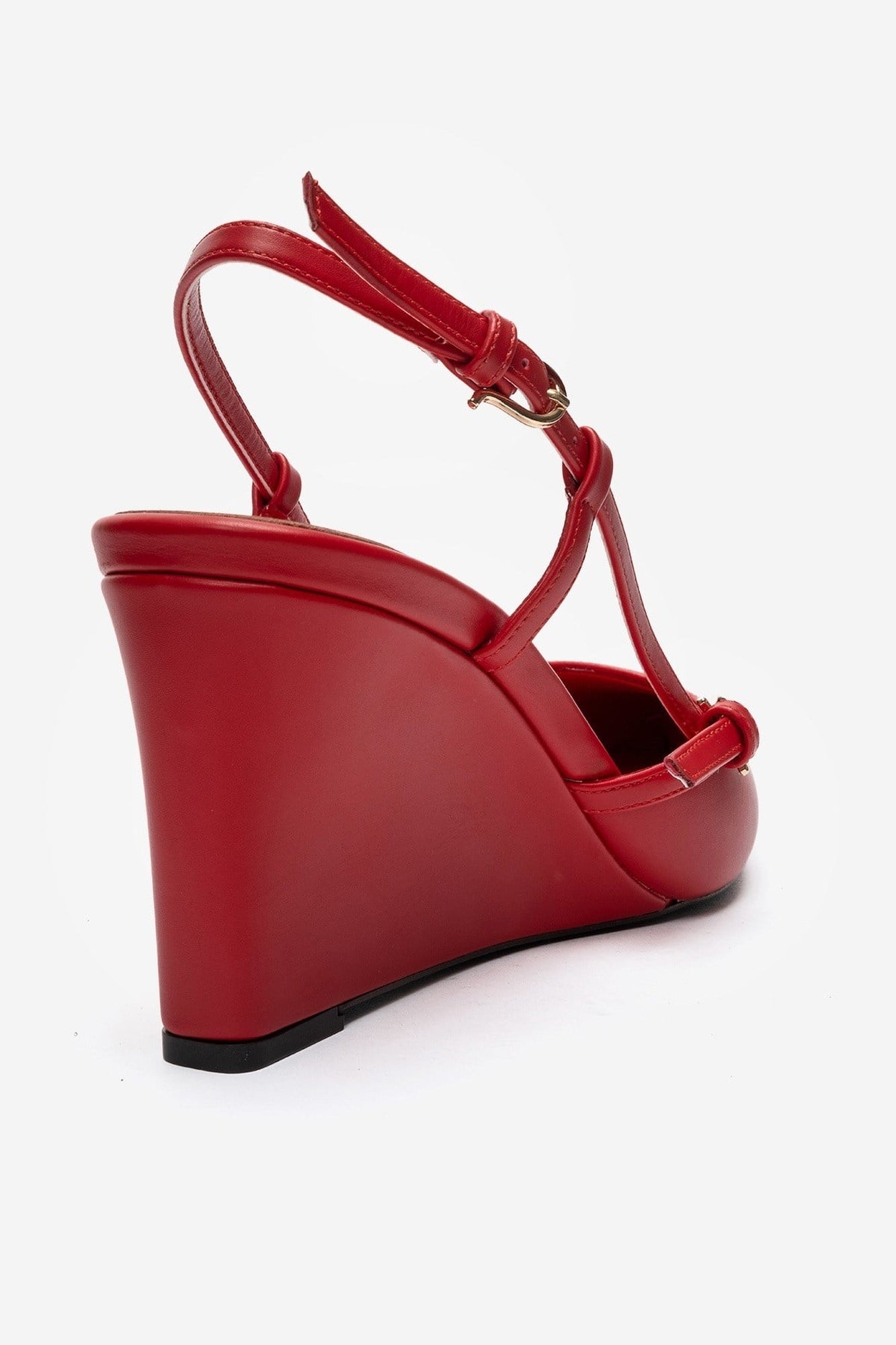 CELIA - Red Pointed Toe Wedge Heel Shoe (Women)
