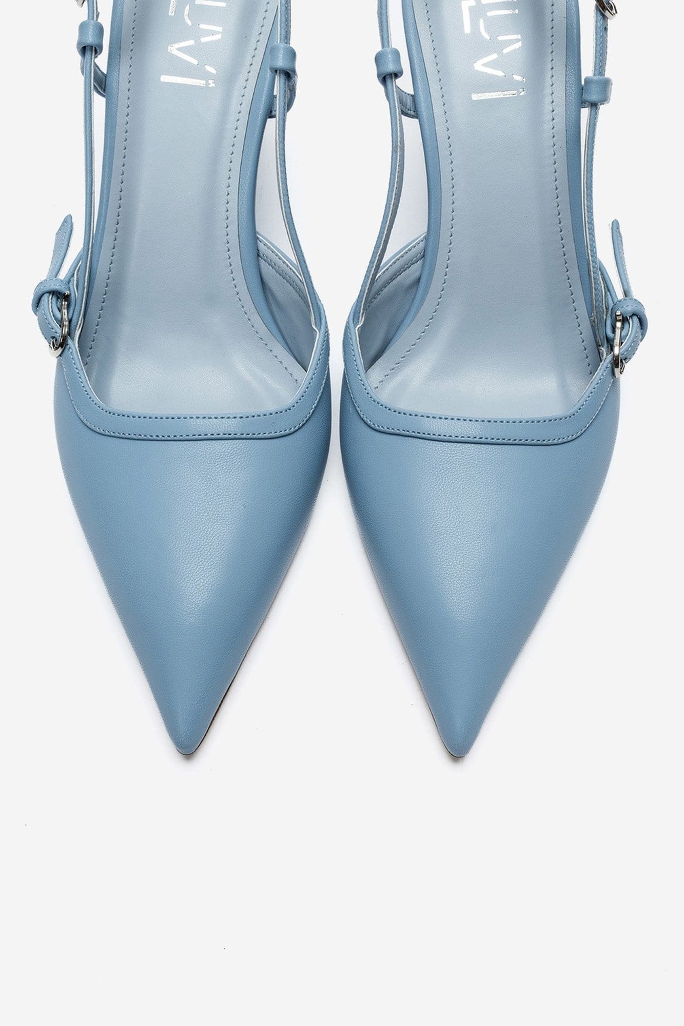CELIA - Blue Pointed Toe Wedge Heel Shoe (Women)