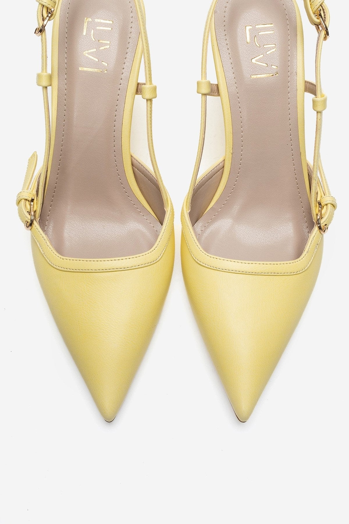 CELIA - Yellow Pointed Toe Wedge Heel Shoe (Women)