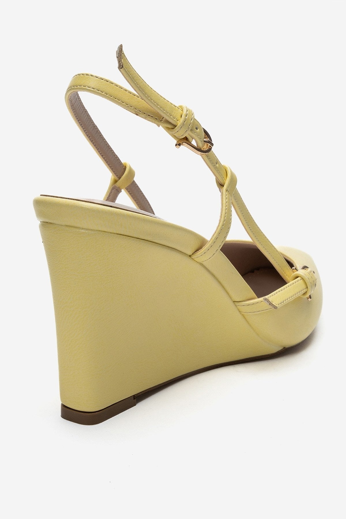 CELIA - Yellow Pointed Toe Wedge Heel Shoe (Women)