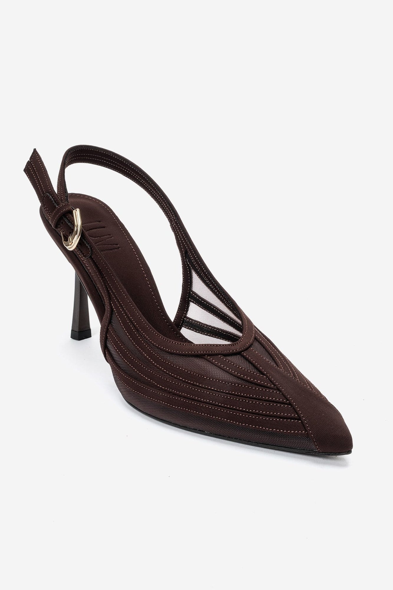 Fauna - Dark Brown Satin Stiletto Pump (Women)