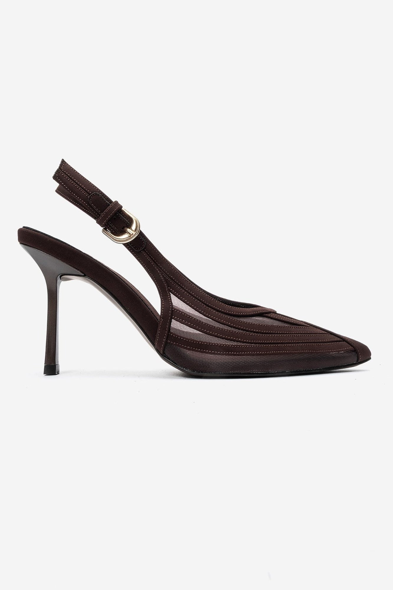 Fauna - Dark Brown Satin Stiletto Pump (Women)