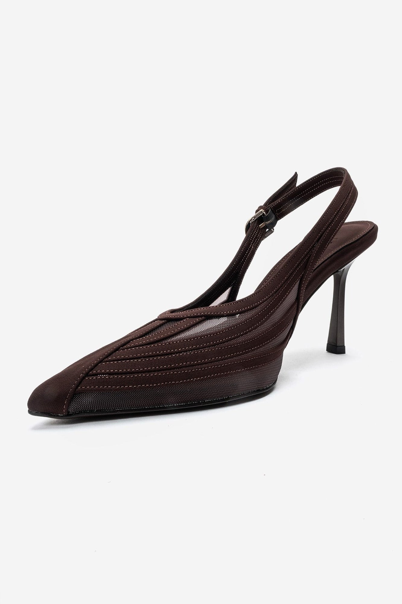 Fauna - Dark Brown Satin Stiletto Pump (Women)