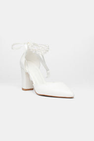 Elisa Pearl Block Heel Bridal Pumps