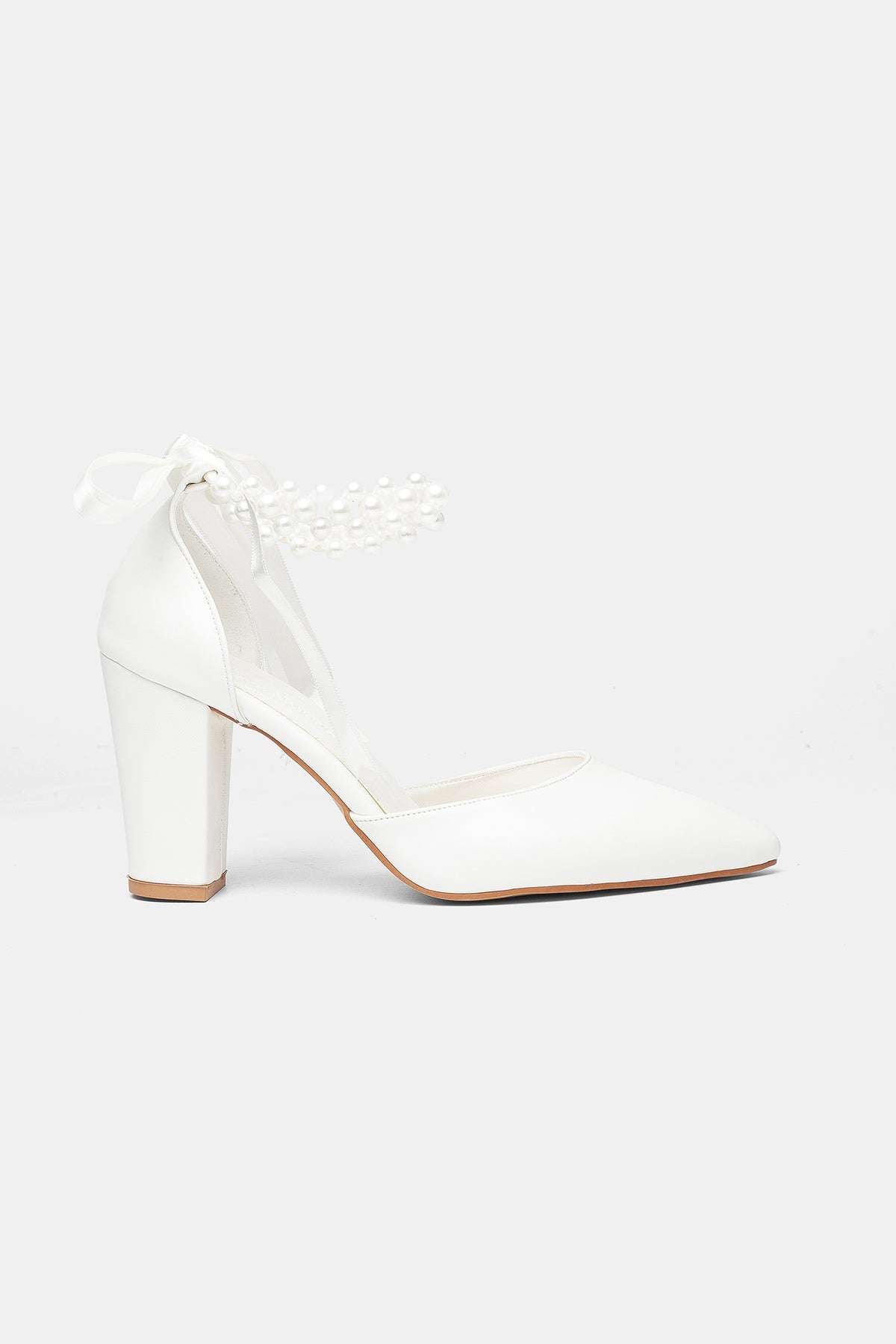 Elisa Pearl Block Heel Bridal Pumps