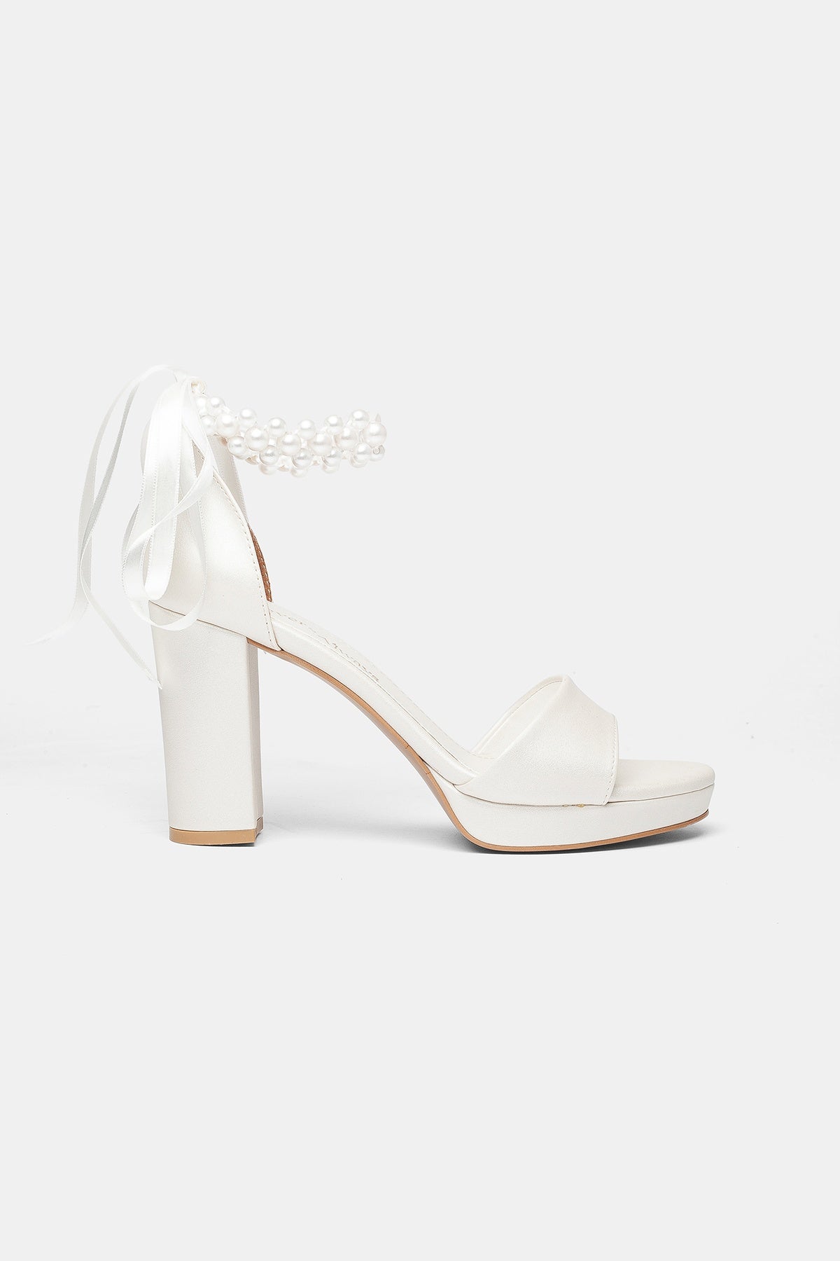 Tiara Pearl Block Heel Bridal Pumps