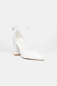 Alisa Lace Block Heel Bridal Pumps