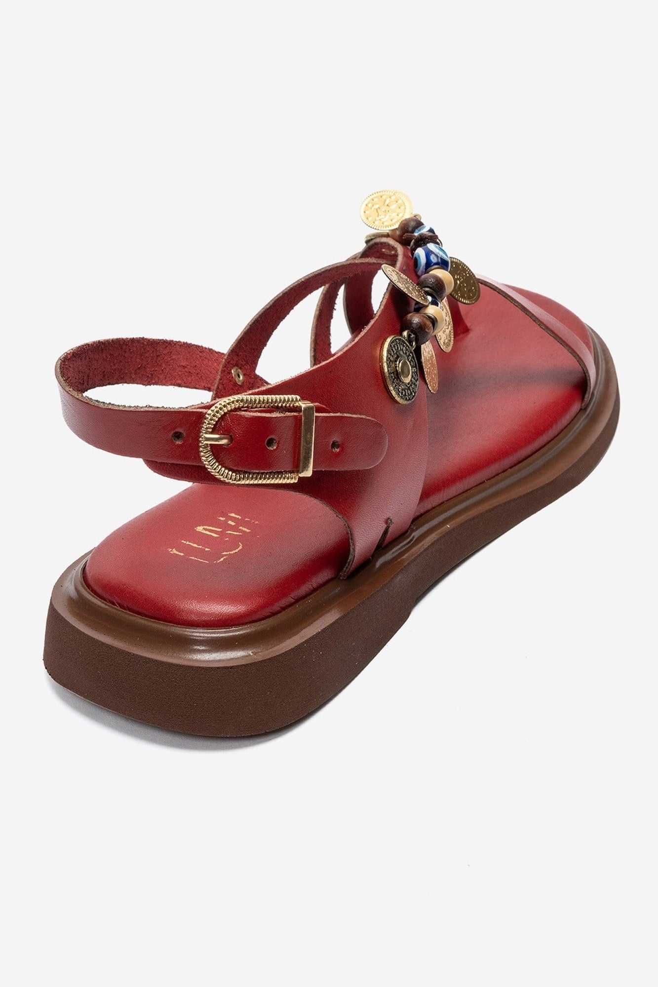 HUSH - Red Genuine Leather Toe-Post Sandal (Women)