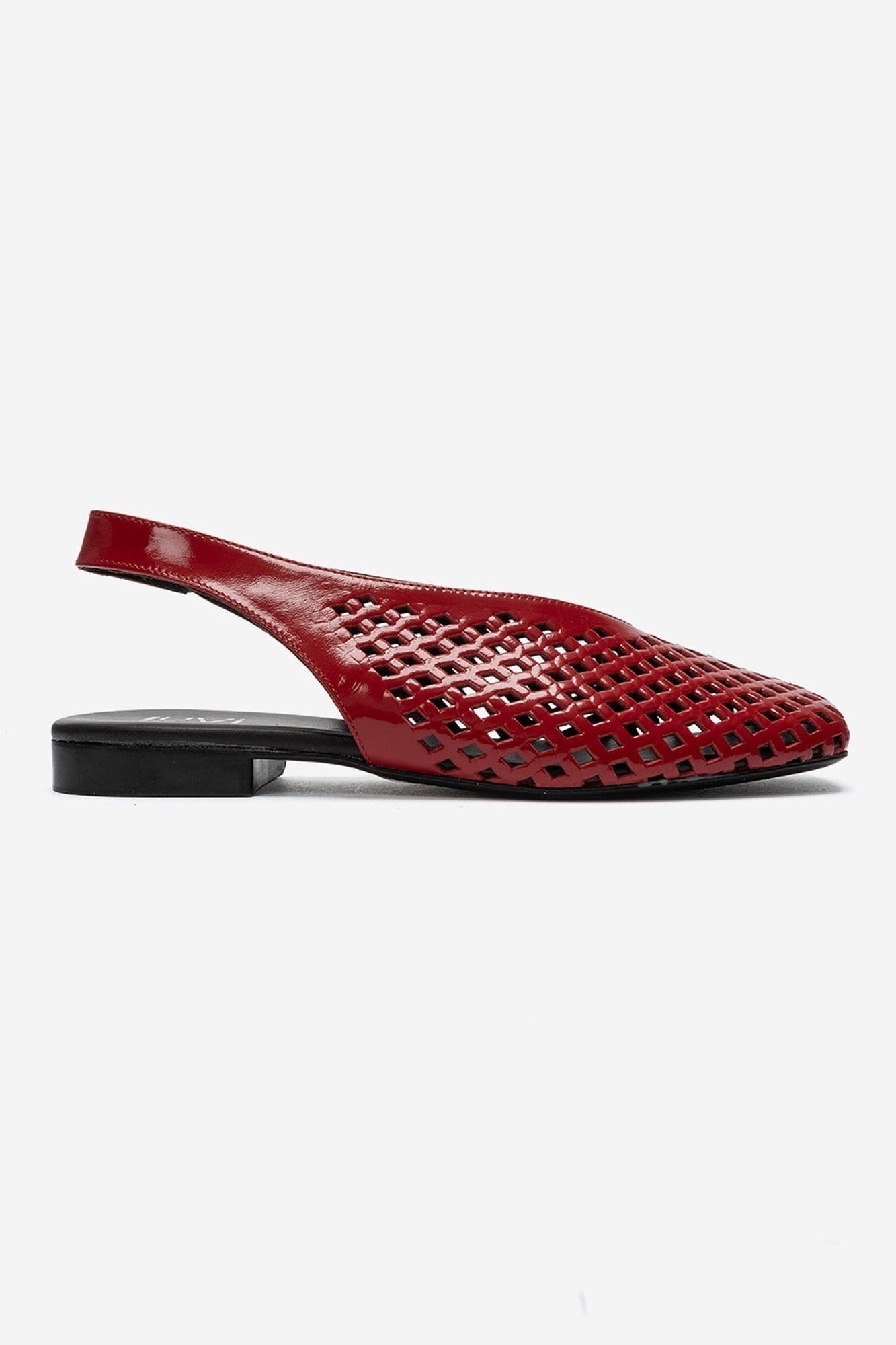 Delizia - Red Genuine Leather Closed-Toe Laser-Cut Sandal (Women)