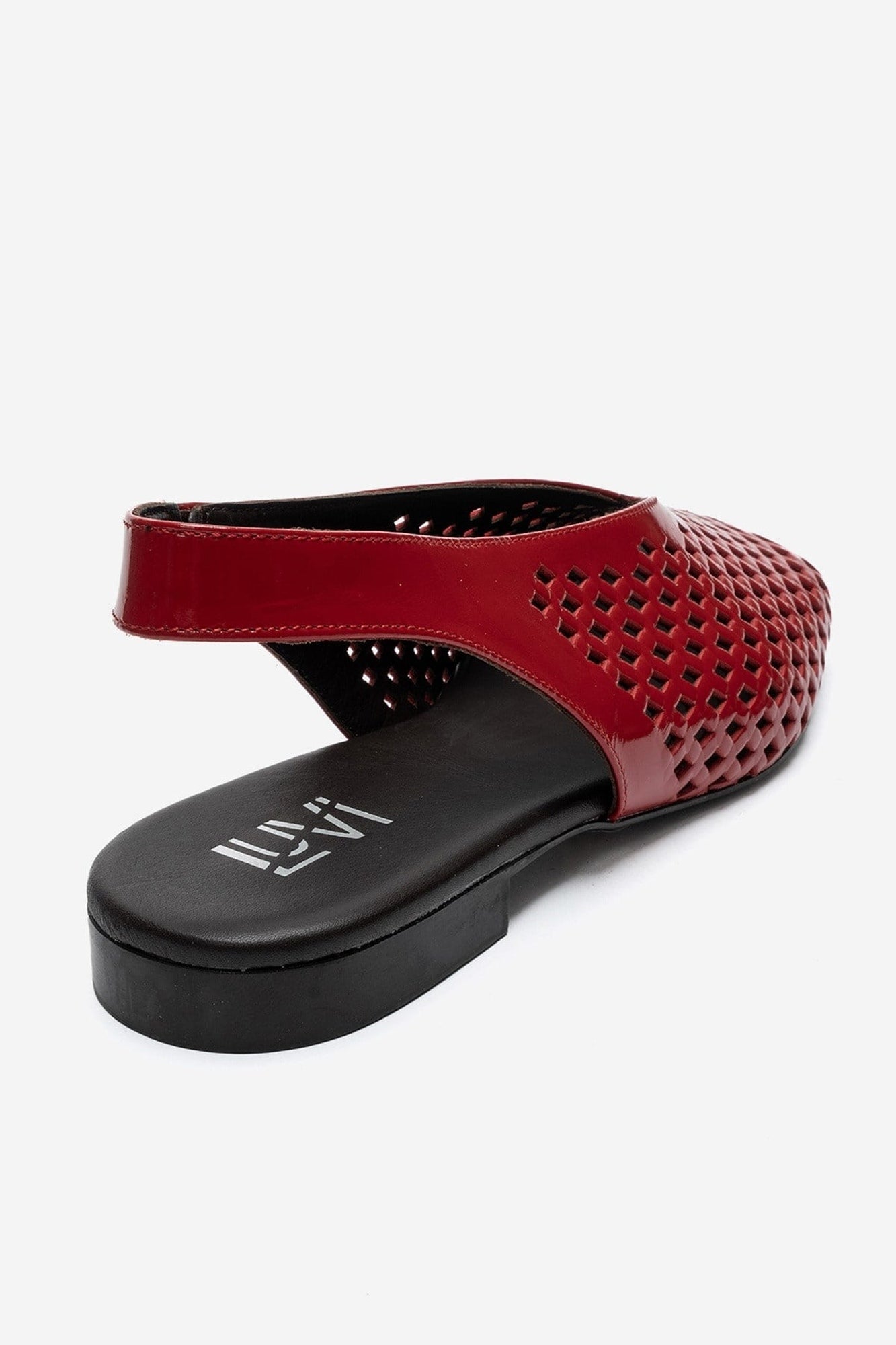 Delizia - Red Genuine Leather Closed-Toe Laser-Cut Sandal (Women)