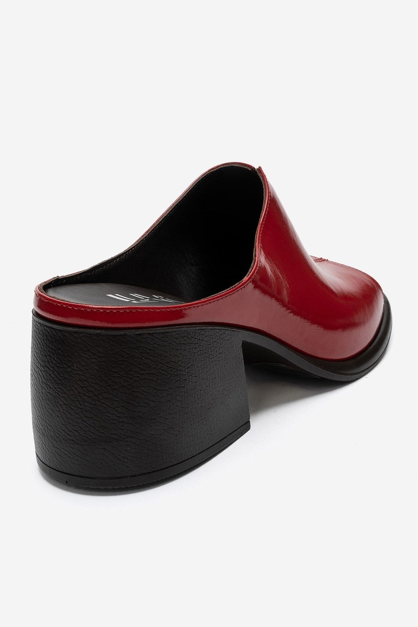 SOREX - Red Genuine Leather Block Heel Slide (Women)