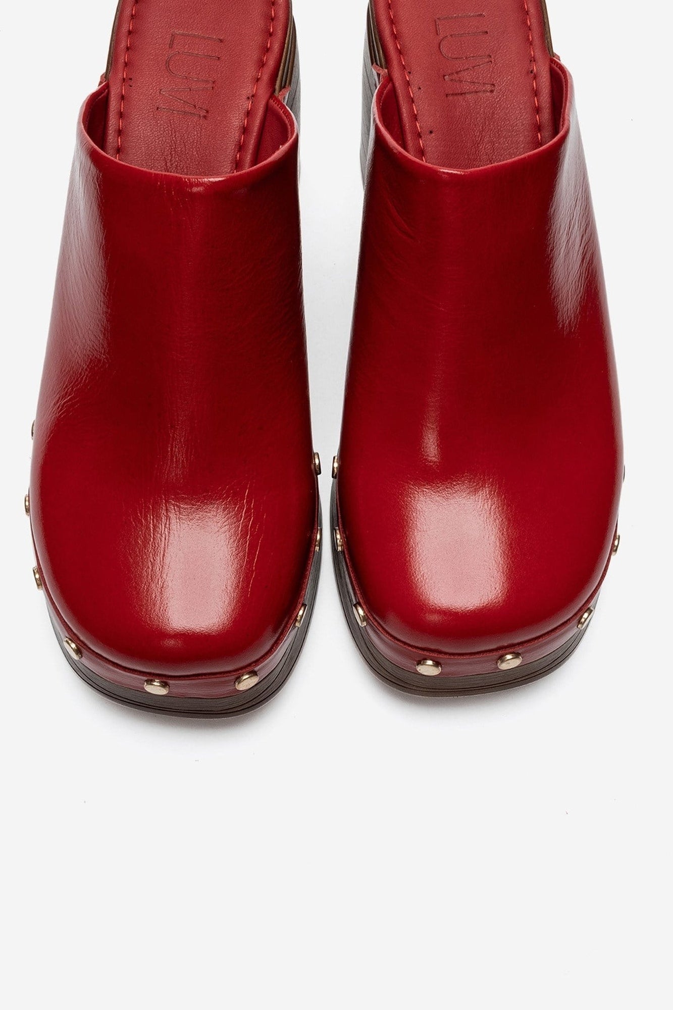 BELLUNE - Red Patent Genuine Leather Platform Mule (Women)