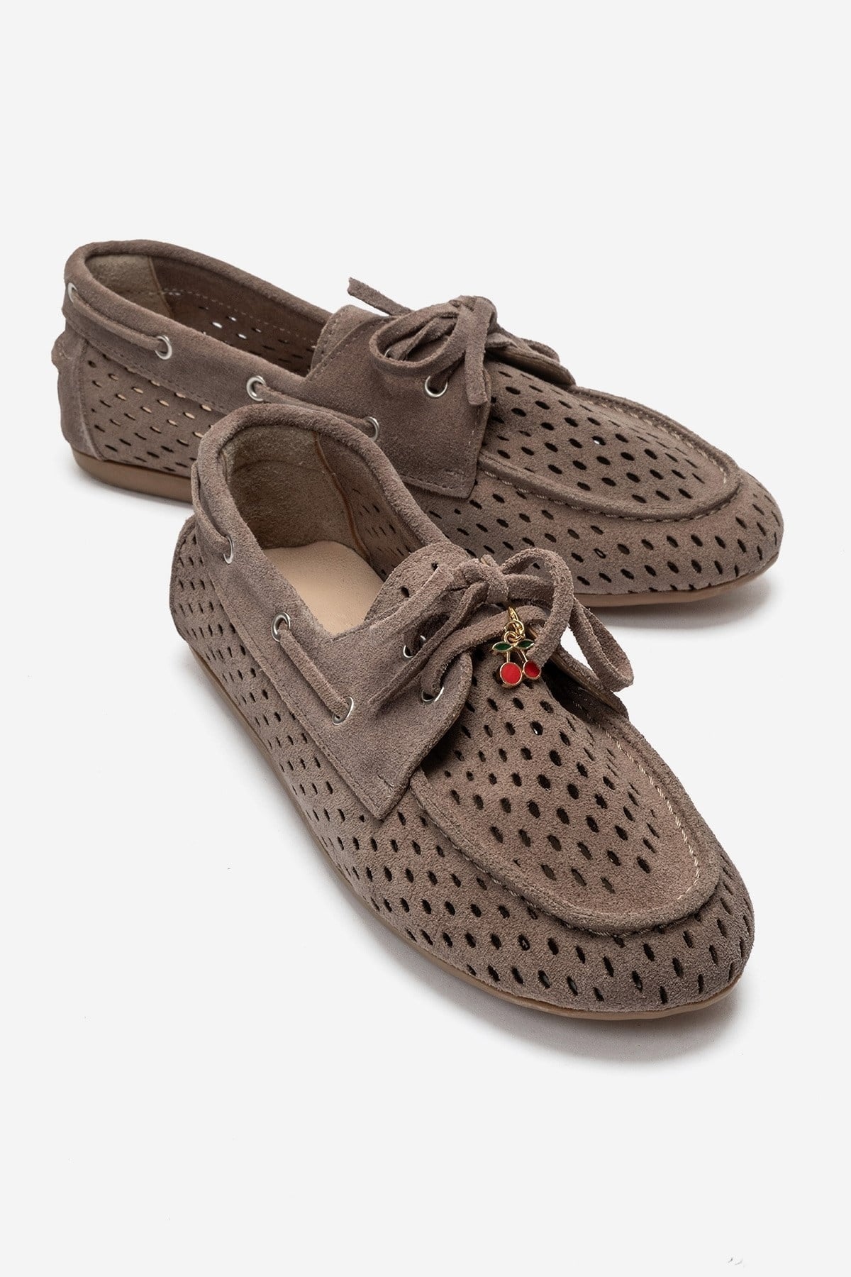 STEVO - Taupe Genuine Leather Lace-Up Loafer (Women)