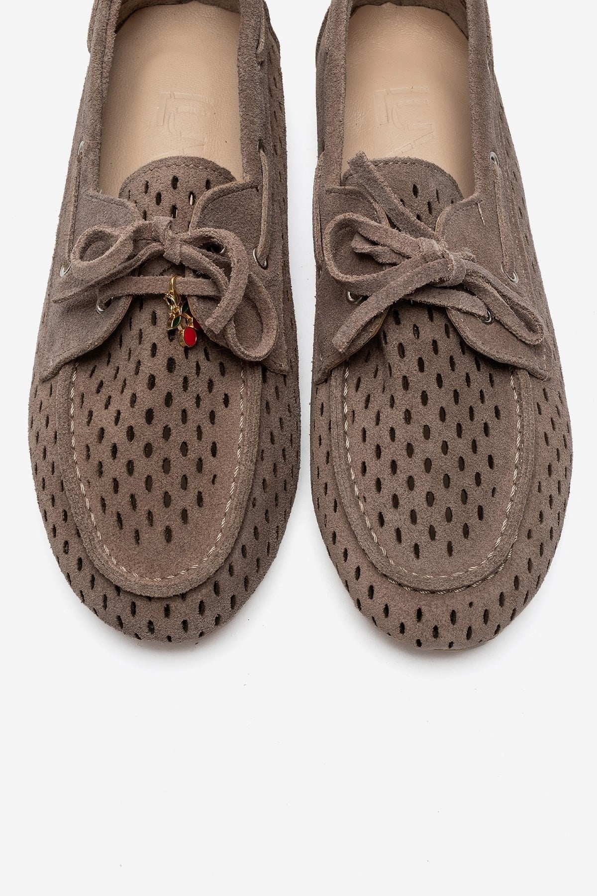 STEVO - Taupe Genuine Leather Lace-Up Loafer (Women)