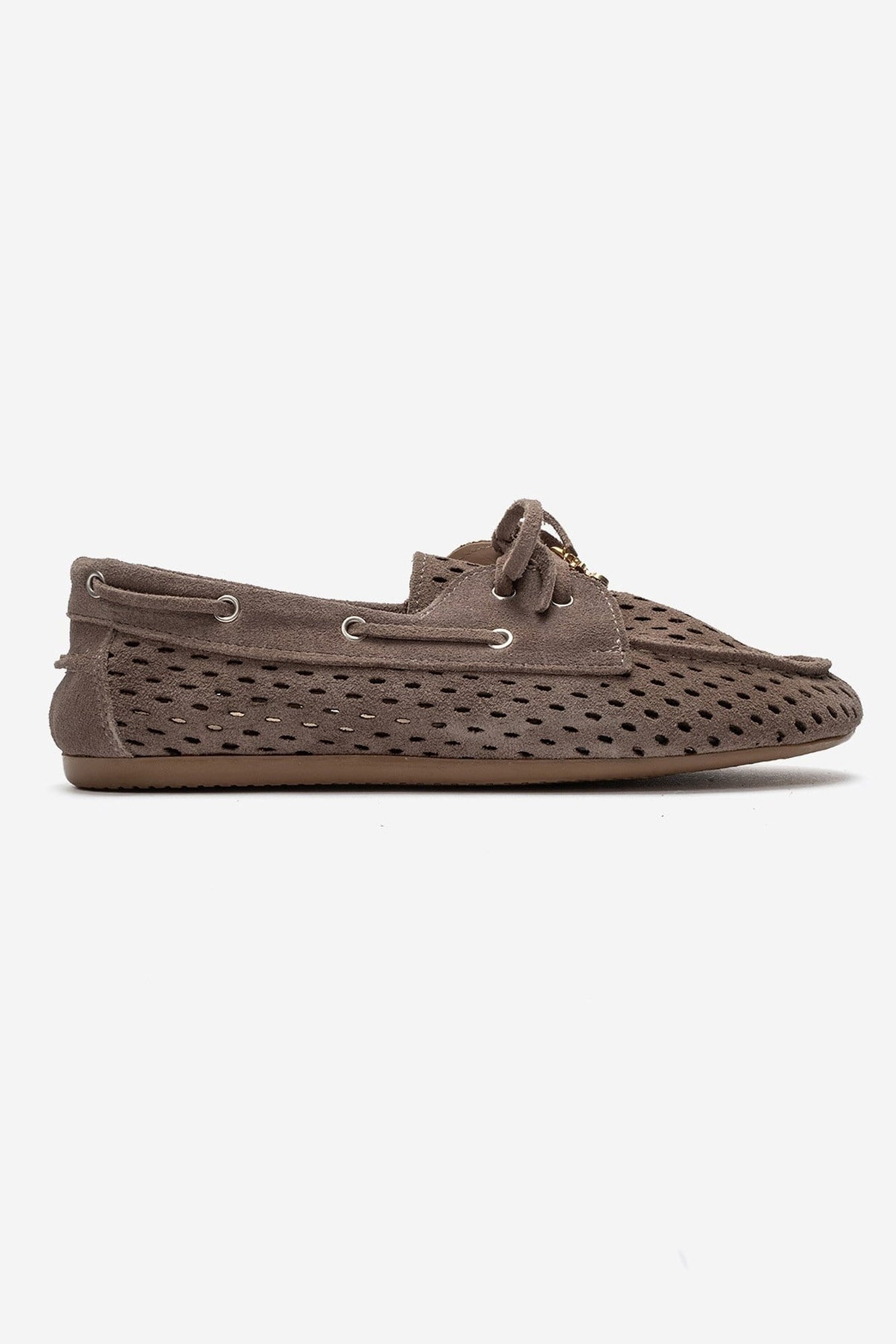 STEVO - Taupe Genuine Leather Lace-Up Loafer (Women)