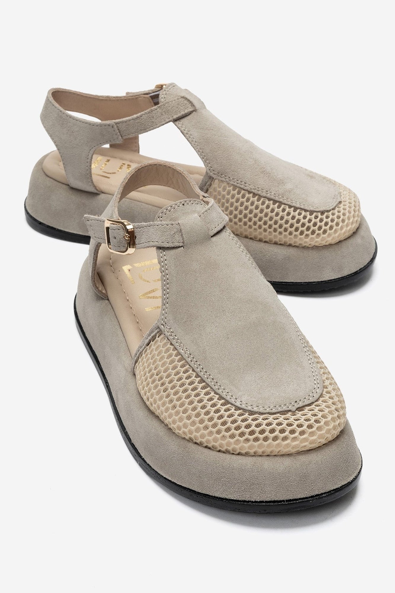 LURELIA - Beige Genuine Leather Platform Sandal (Women)