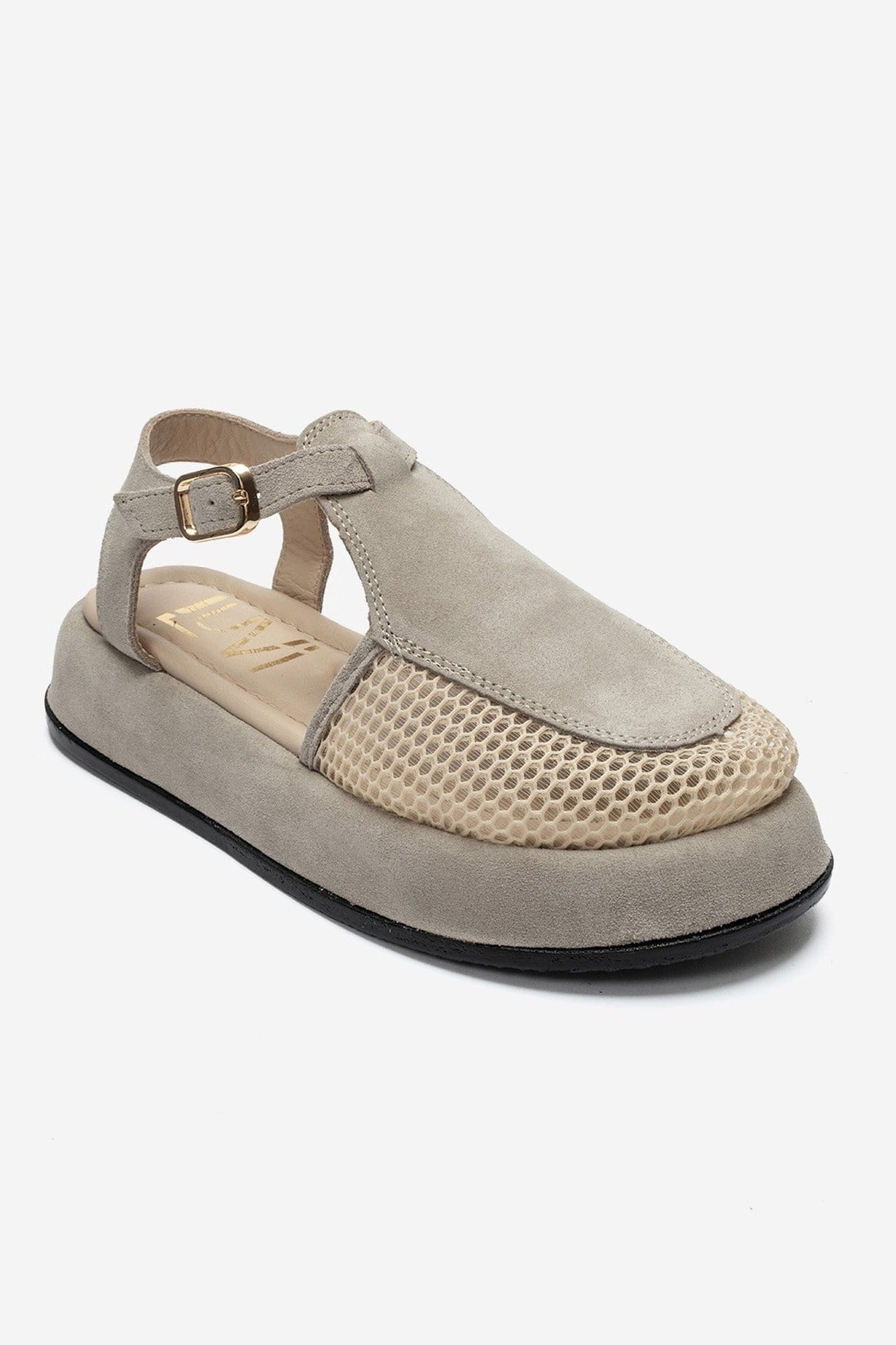 LURELIA - Beige Genuine Leather Platform Sandal (Women)