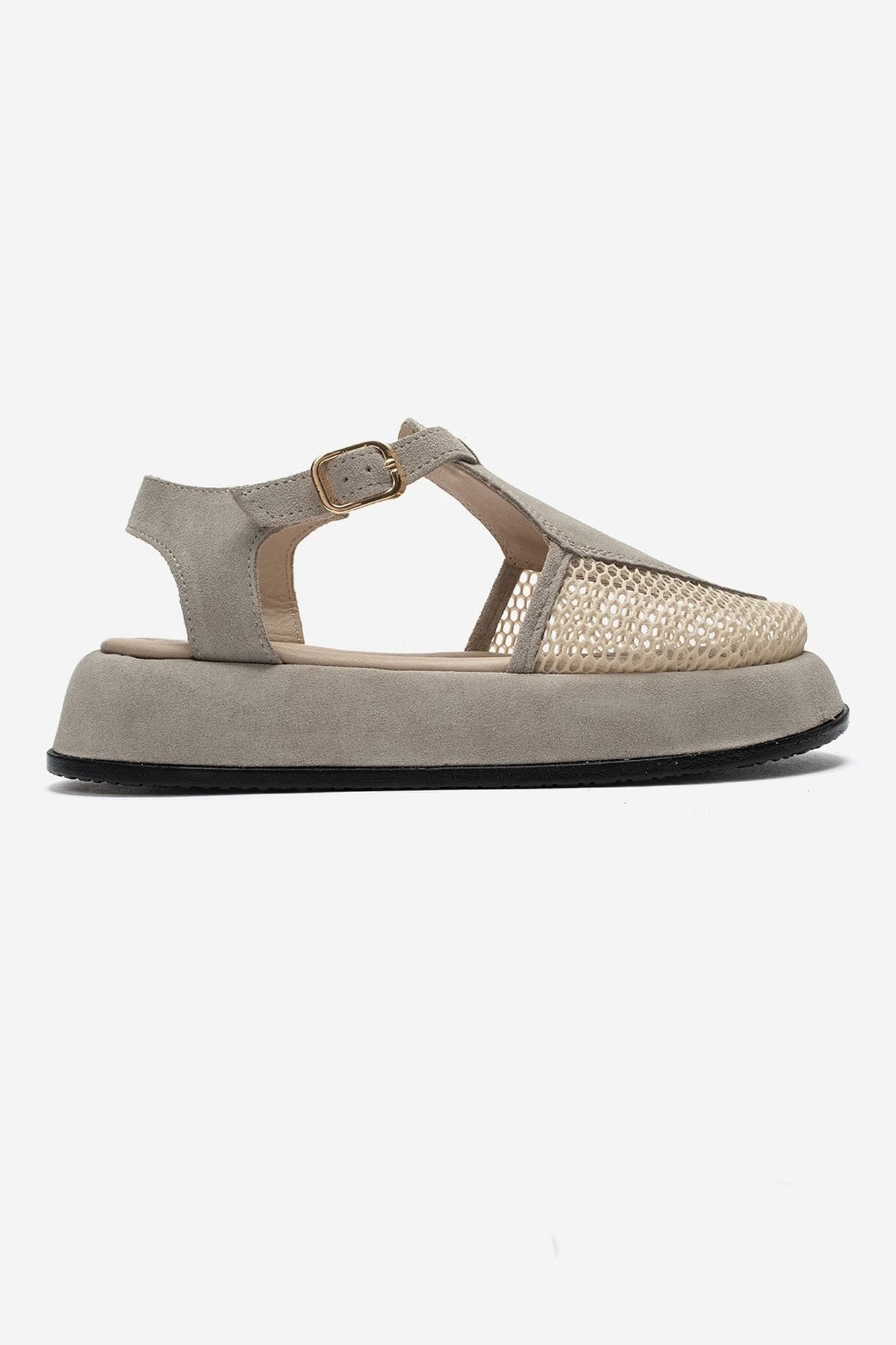 LURELIA - Beige Genuine Leather Platform Sandal (Women)