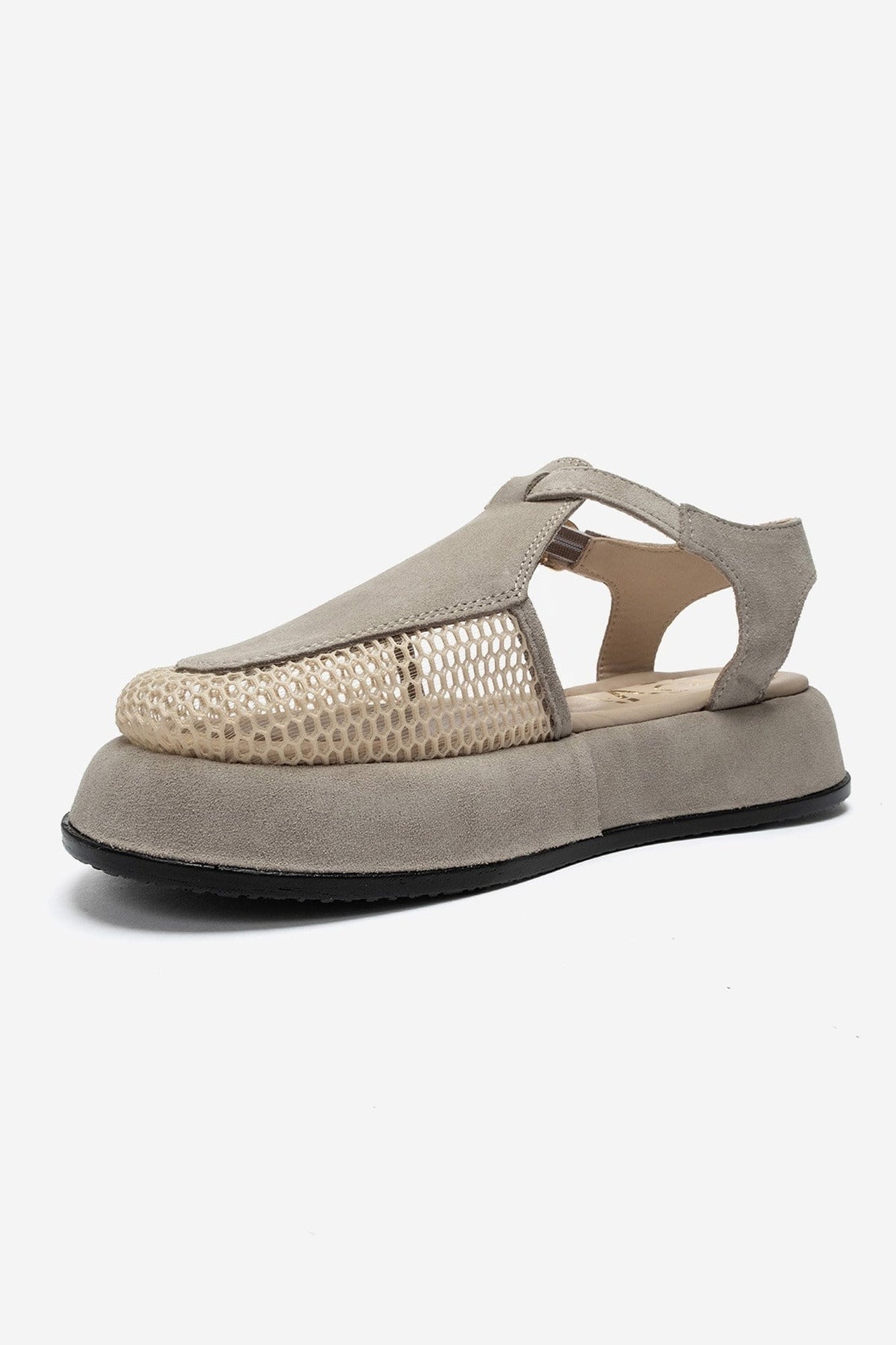 LURELIA - Beige Genuine Leather Platform Sandal (Women)