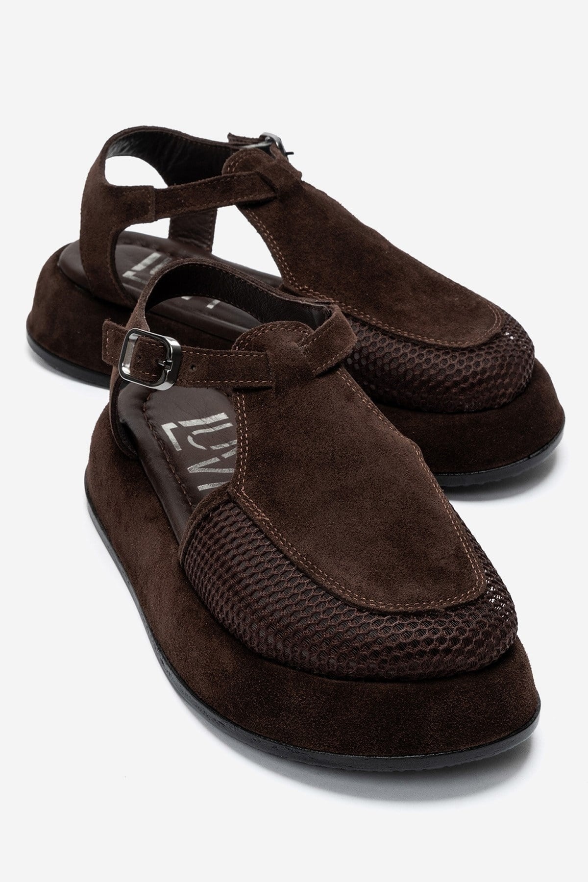 LURELIA - Brown Genuine Leather Platform Sandal (Women)