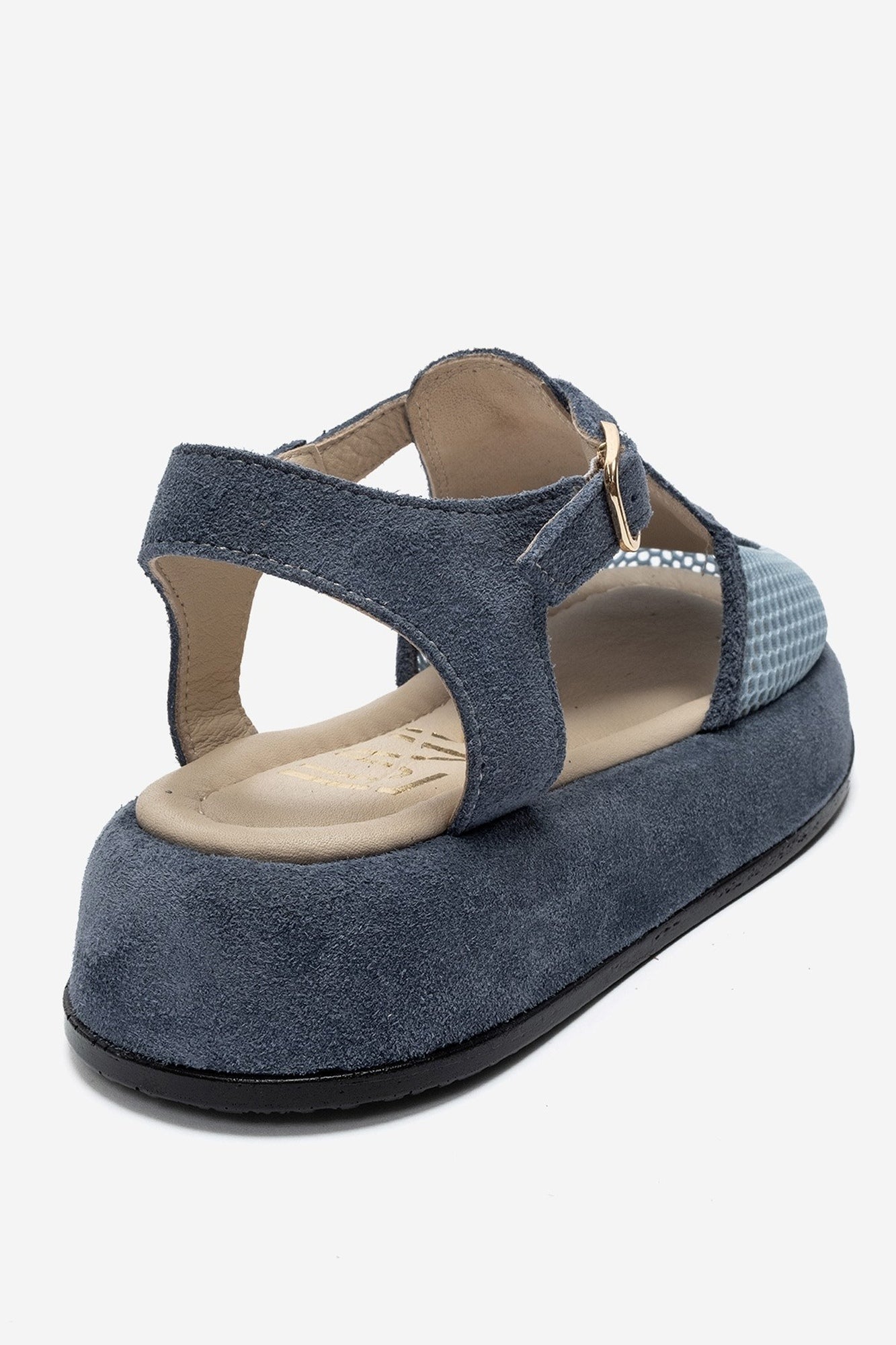 LURELIA - Denim Blue Genuine Leather Platform Sandal (Women)