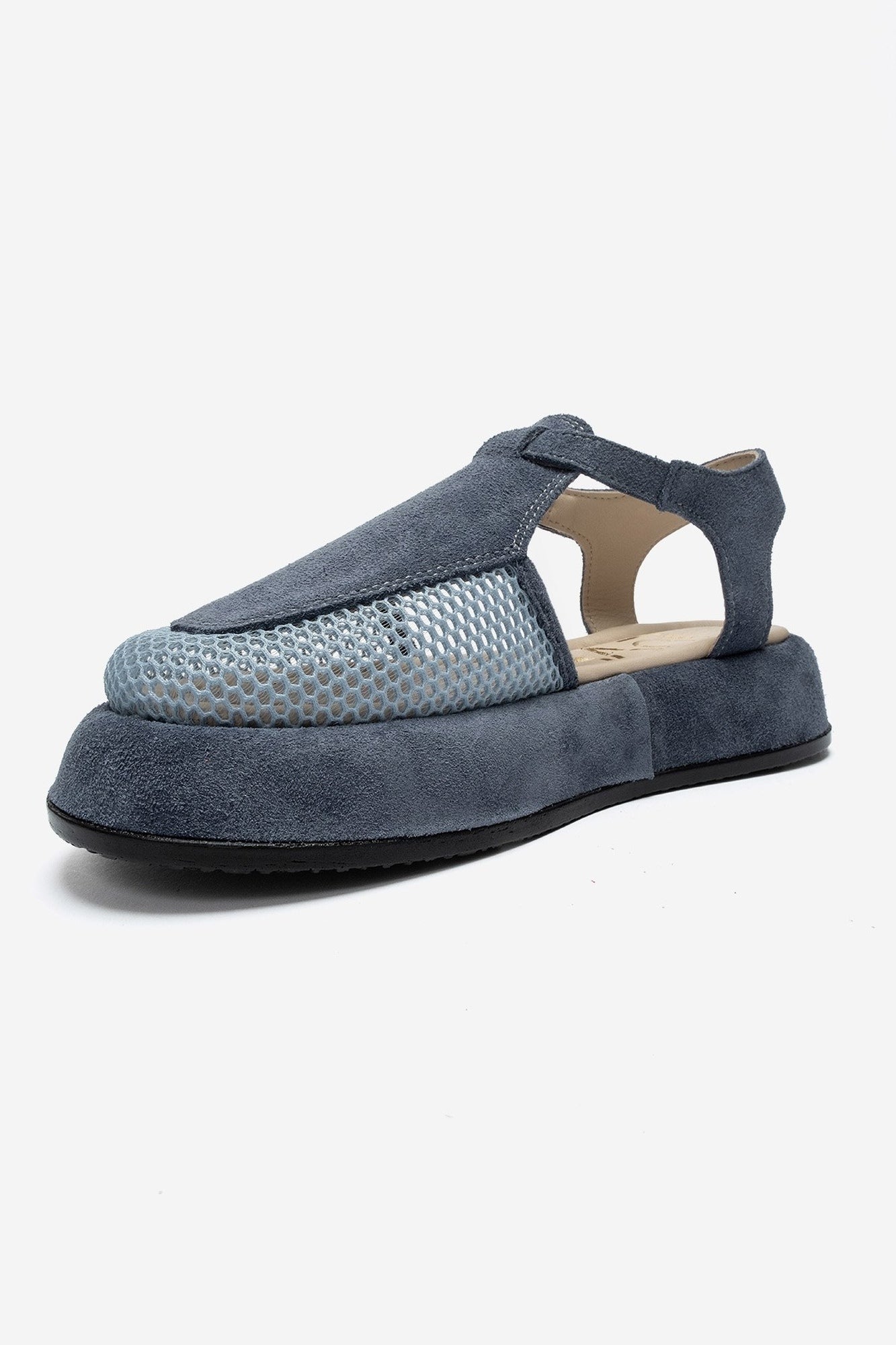 LURELIA - Denim Blue Genuine Leather Platform Sandal (Women)