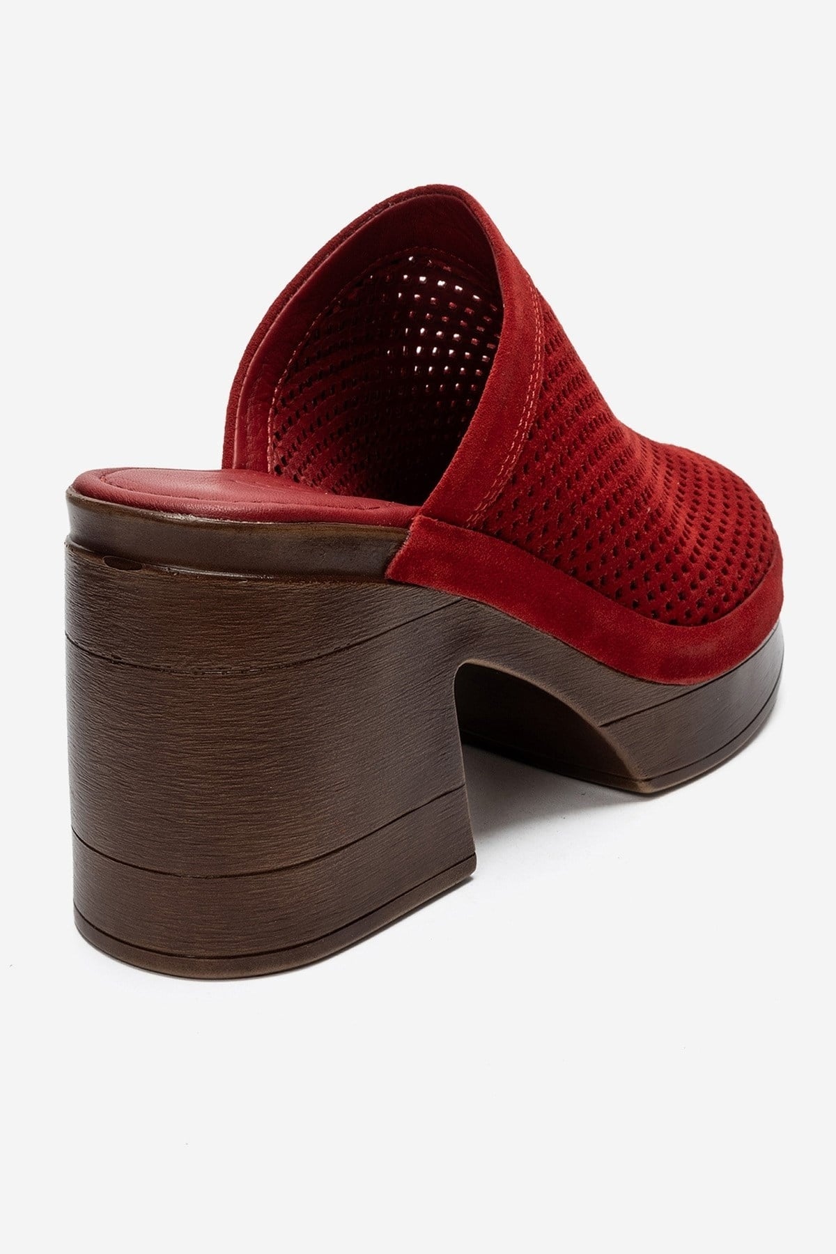 DEJAS - Red Genuine Leather Platform Heel Slide (Women)