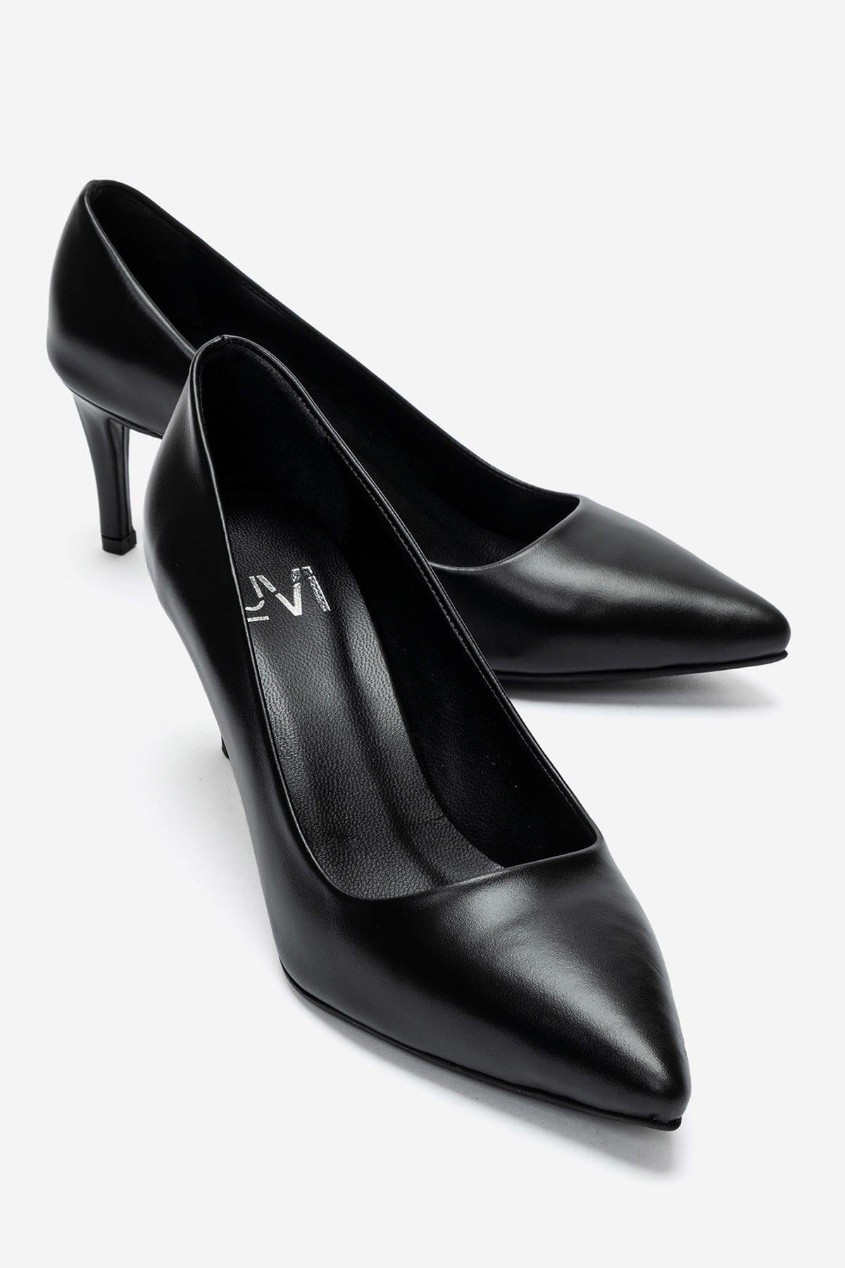 Clyde - Black Genuine Leather Stiletto Pump (Women)