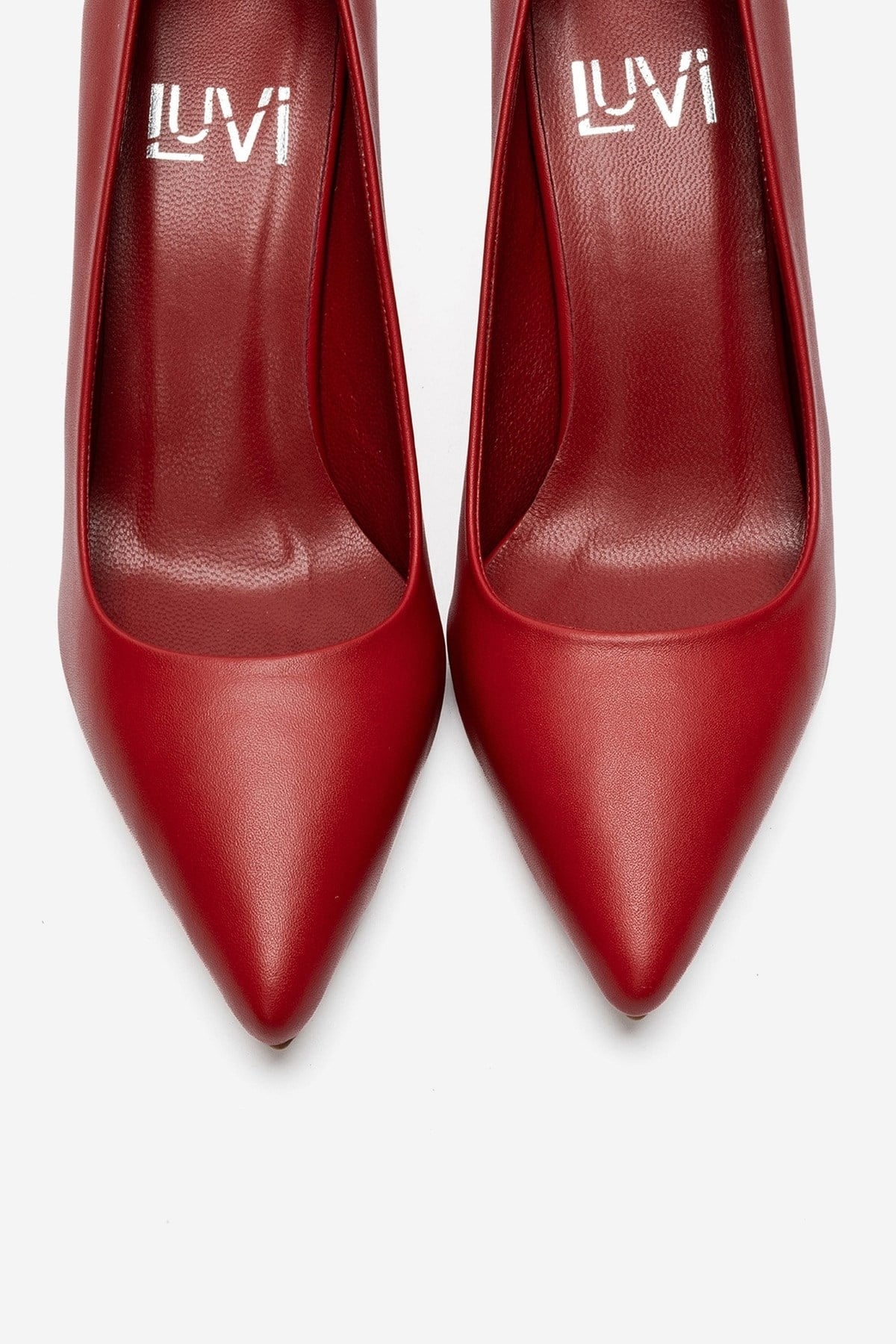 CLYDE - Red Genuine Leather Stiletto Pump (Women)