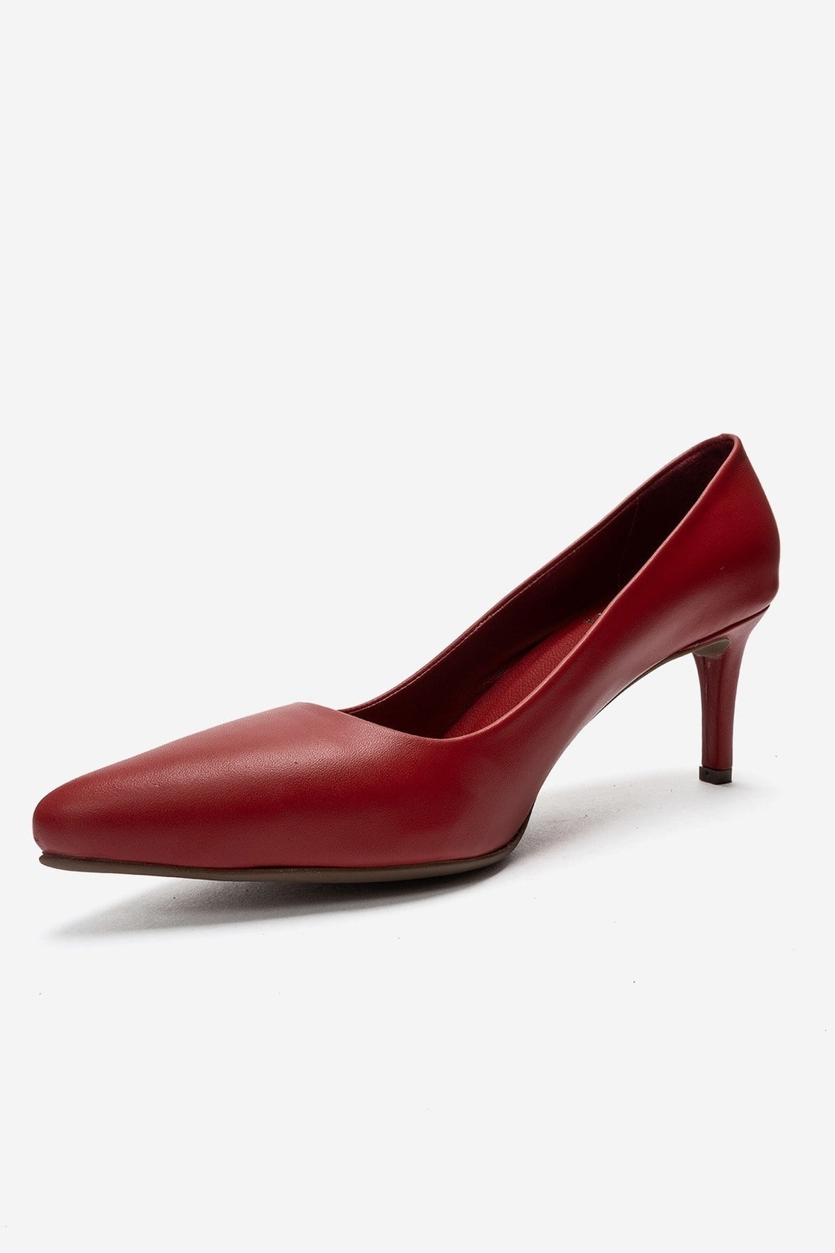 CLYDE - Red Genuine Leather Stiletto Pump (Women)