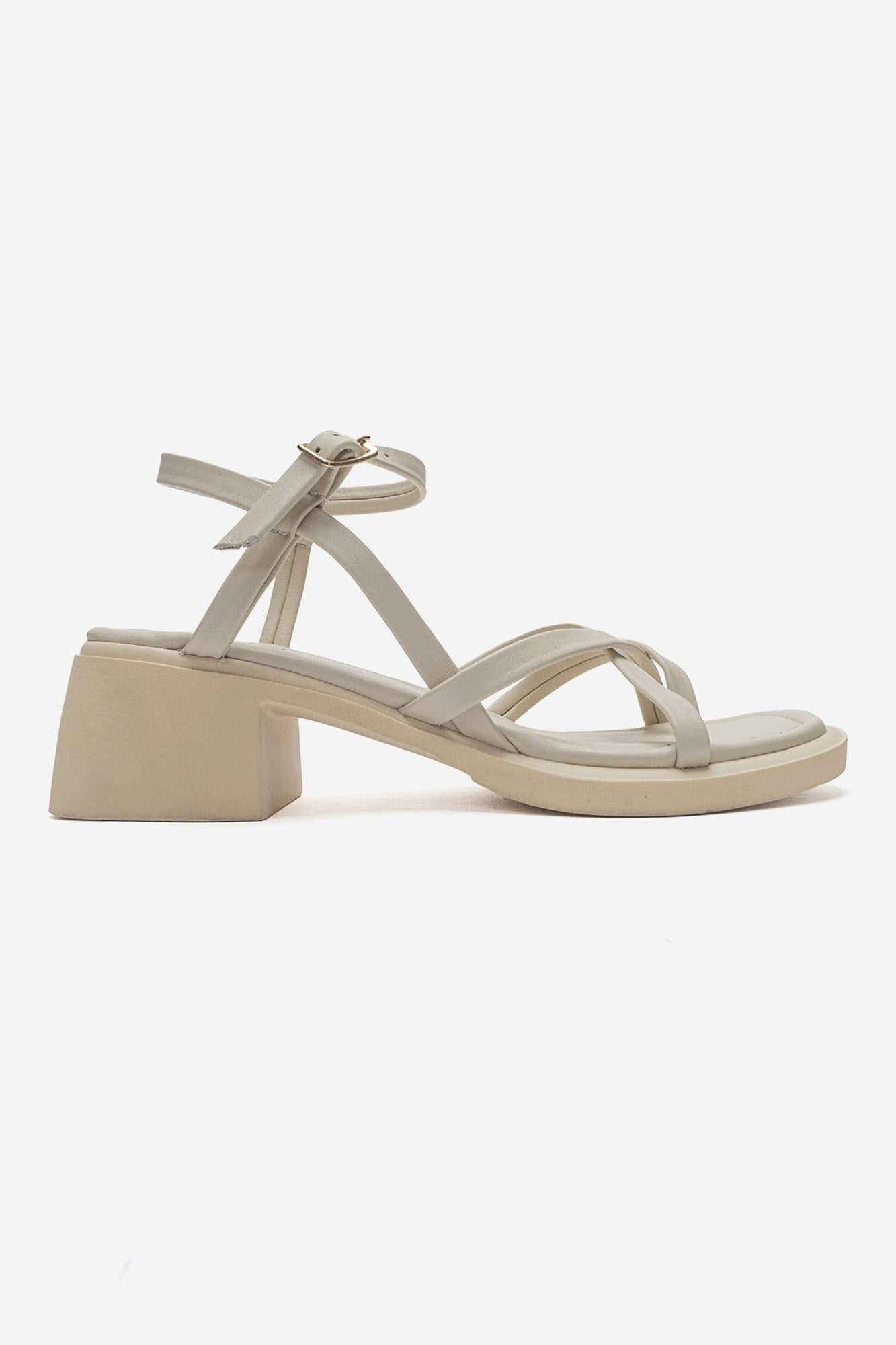 Cirelle - Beige Genuine Leather Toe-Post Block Heel Sandal (Women)