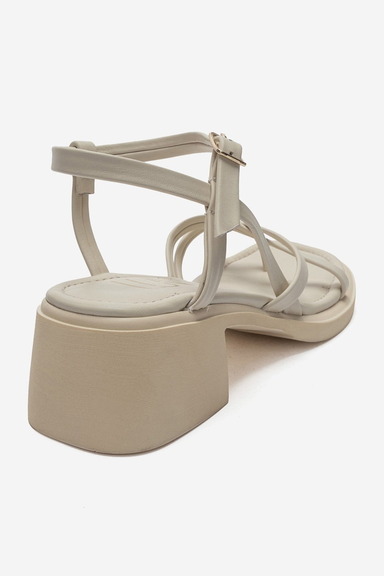 Cirelle - Beige Genuine Leather Toe-Post Block Heel Sandal (Women)