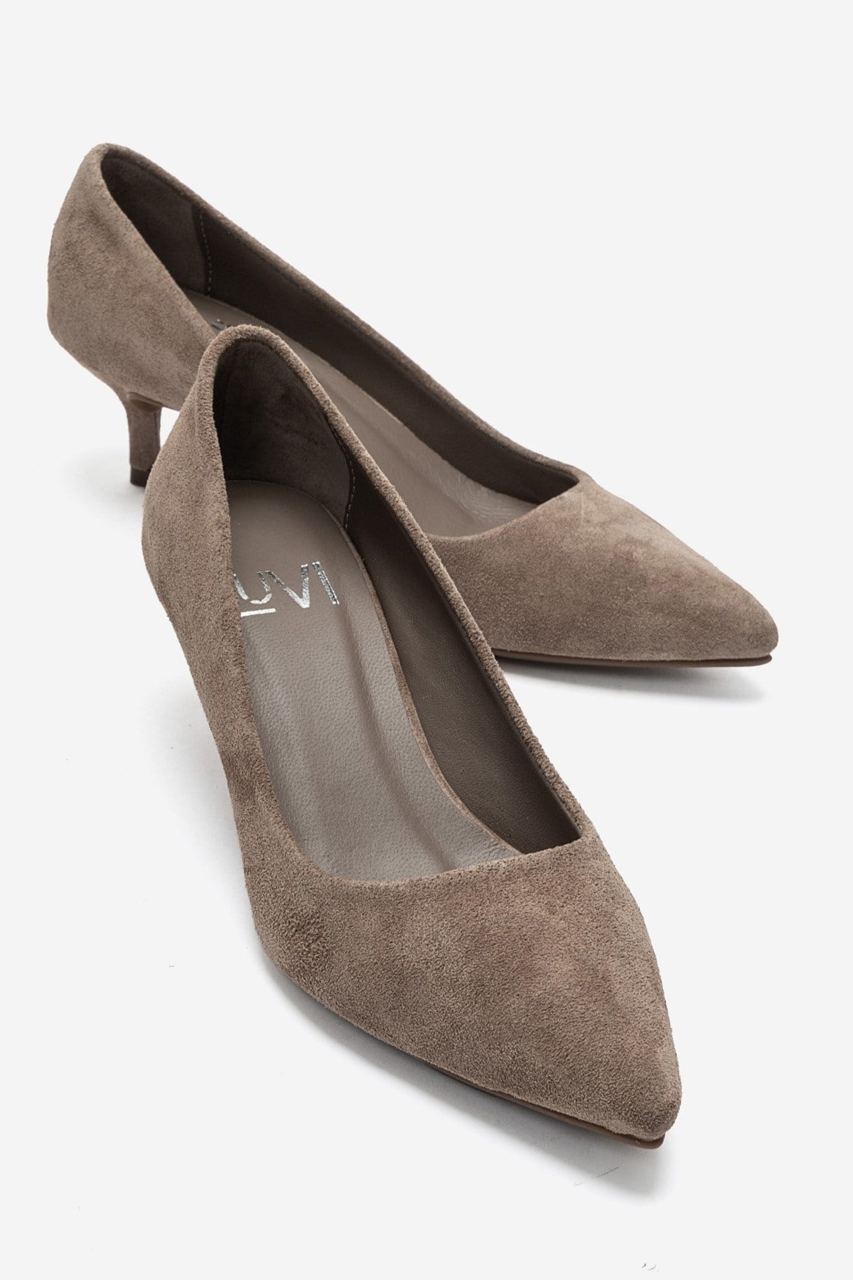 JALEN - Taupe Genuine Leather Low Heel Pump (Women)