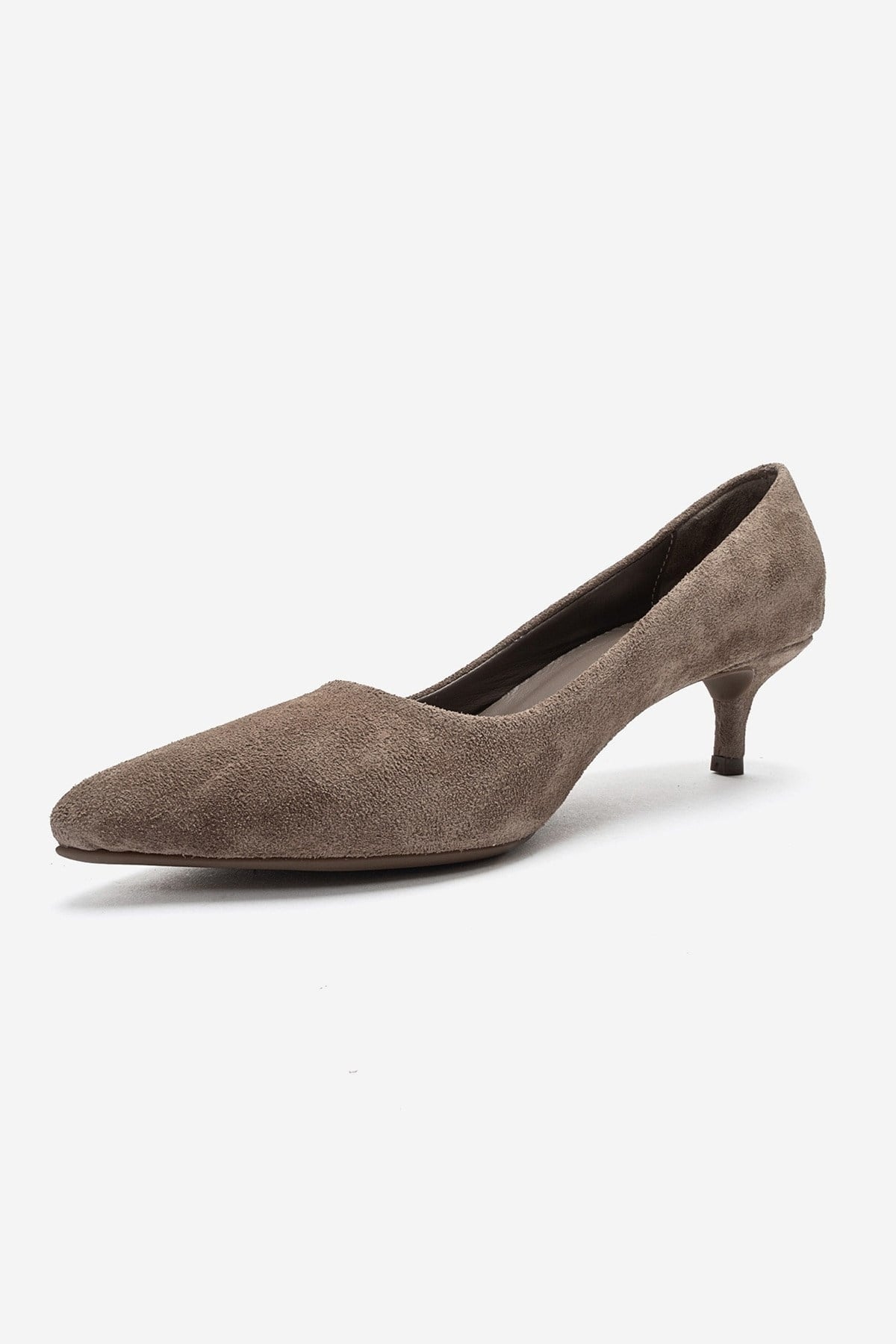 JALEN - Taupe Genuine Leather Low Heel Pump (Women)