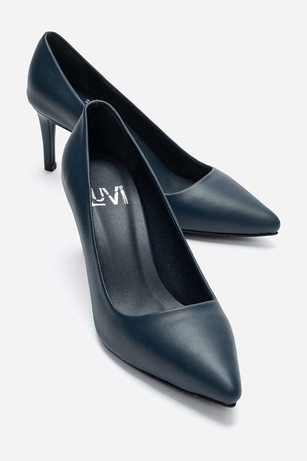 CLYDE - Navy Genuine Leather Stiletto Pump (Women)