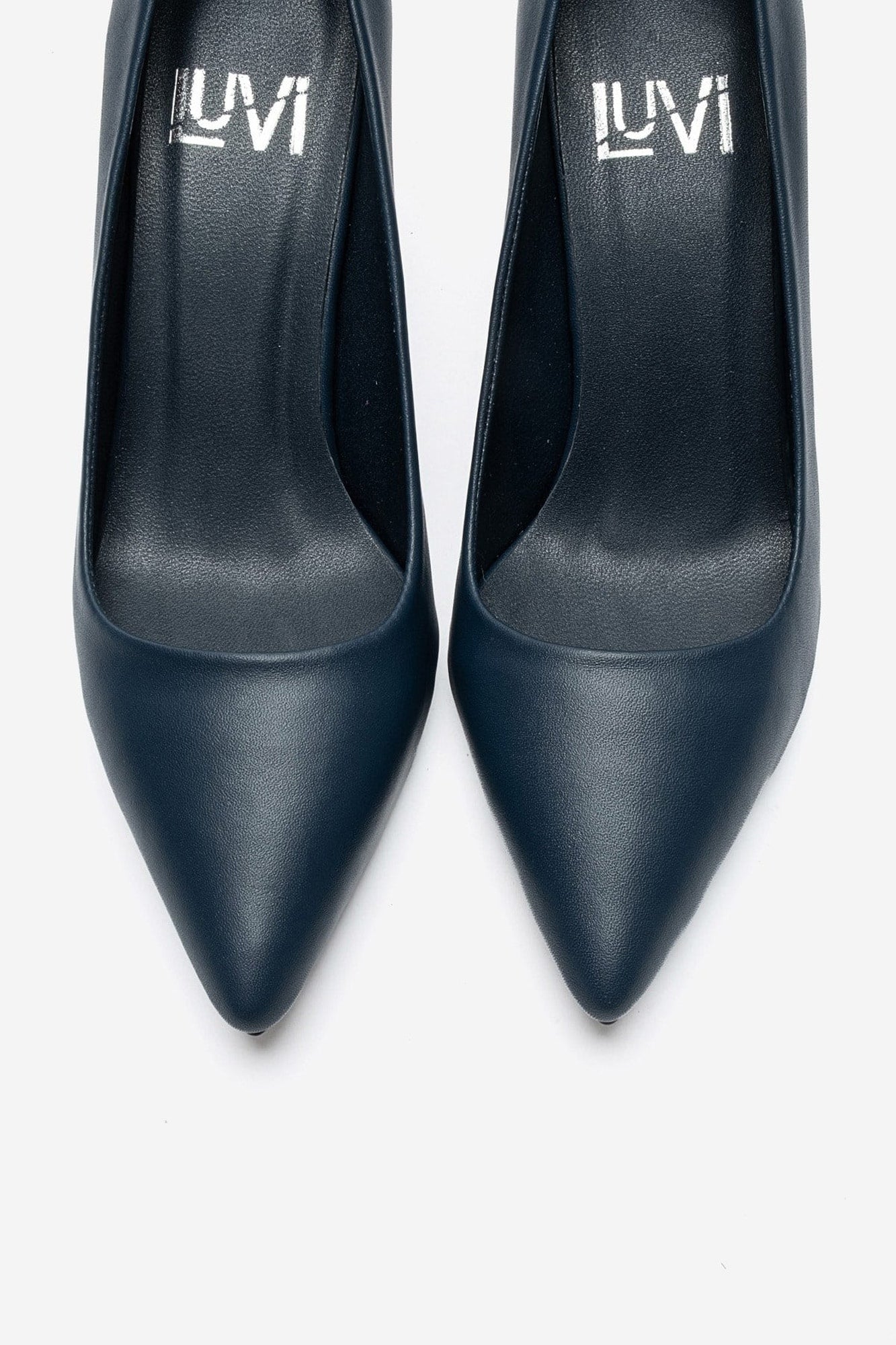 CLYDE - Navy Genuine Leather Stiletto Pump (Women)
