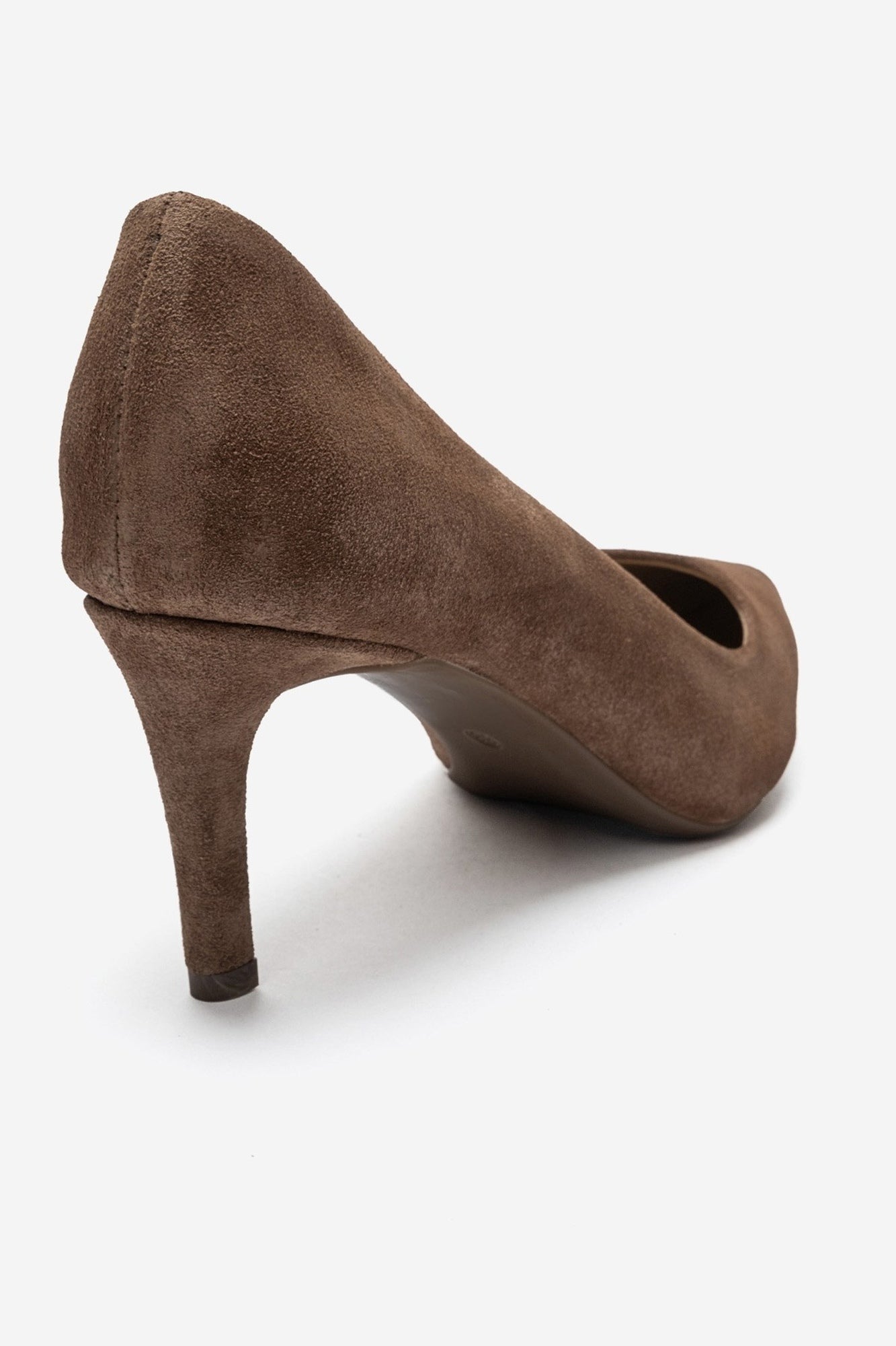 CLYDE - Taupe Suede Genuine Leather Stiletto Pump (Women)