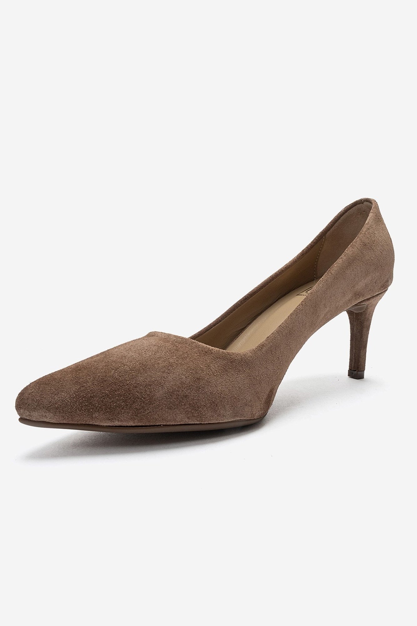CLYDE - Taupe Suede Genuine Leather Stiletto Pump (Women)